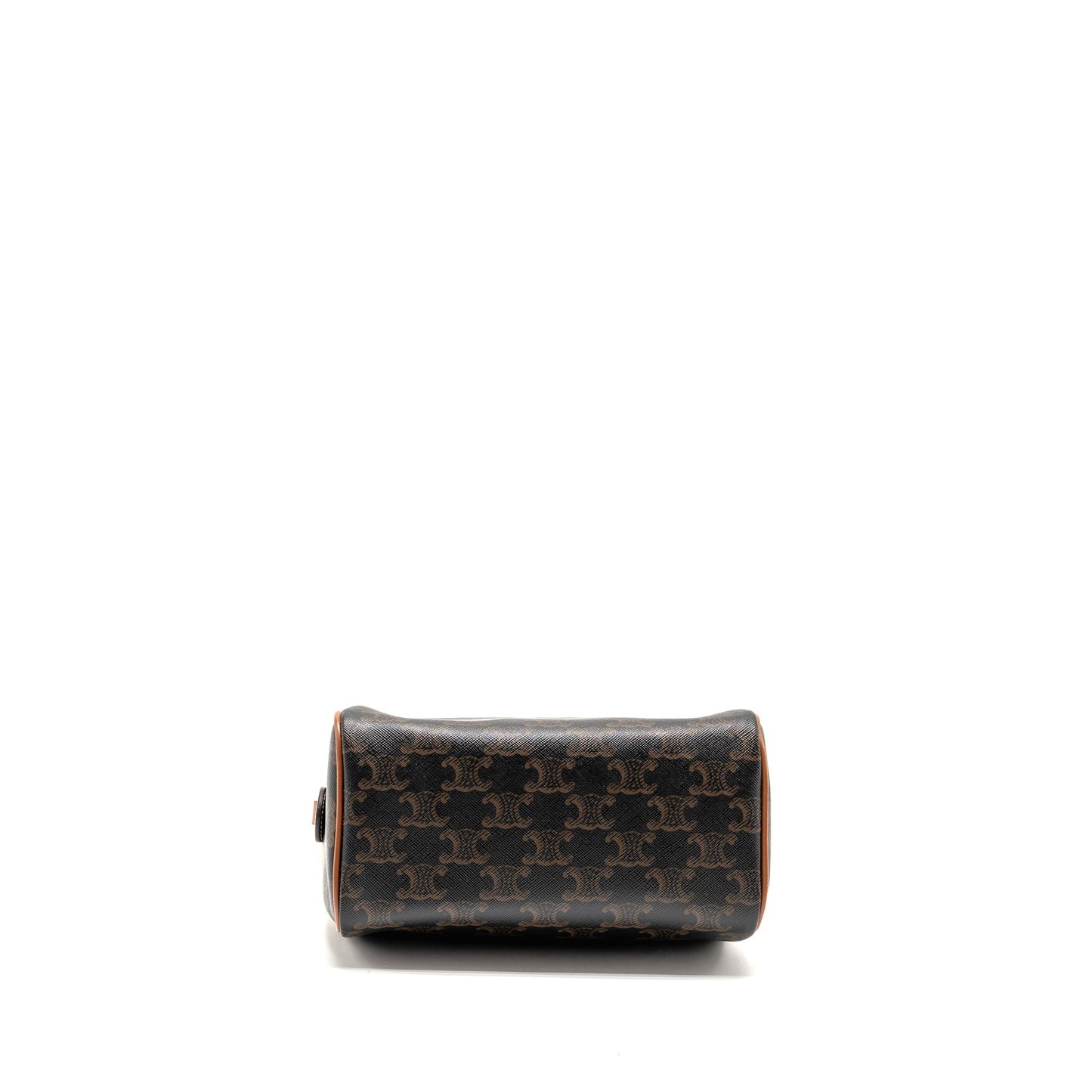 Celine Small Boston Purse Triomphe Canvas/Calfskin Tan