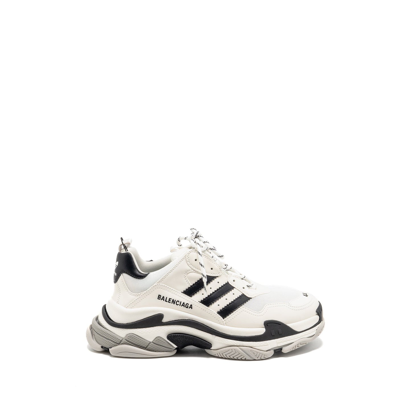Balenciaga x Adidas Size 44 Triple S Sneaker Limited Edition Leather/Mesh Black/White