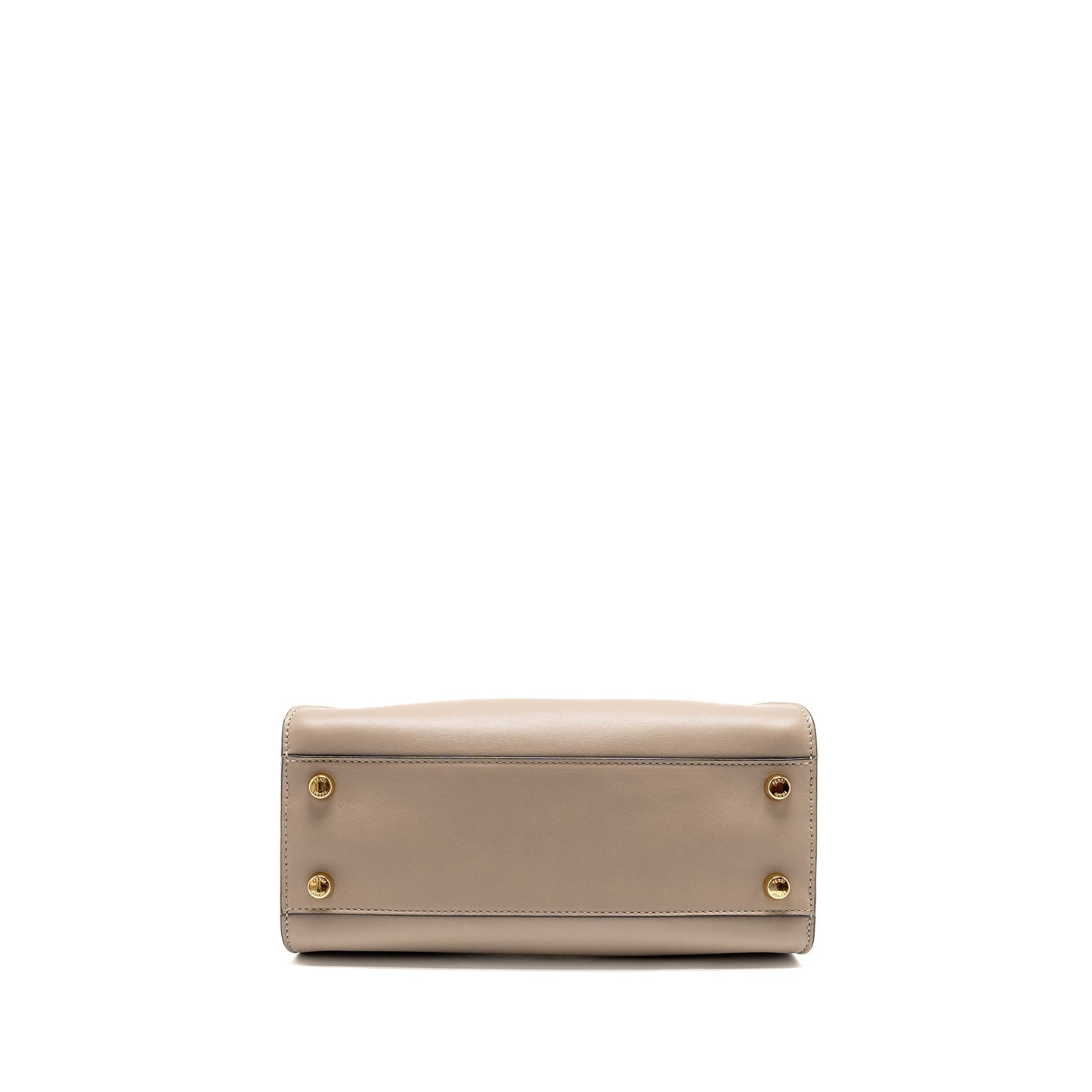 FENDI Peekaboo Iconic Essential Handle Purse Calfskin Light Grey