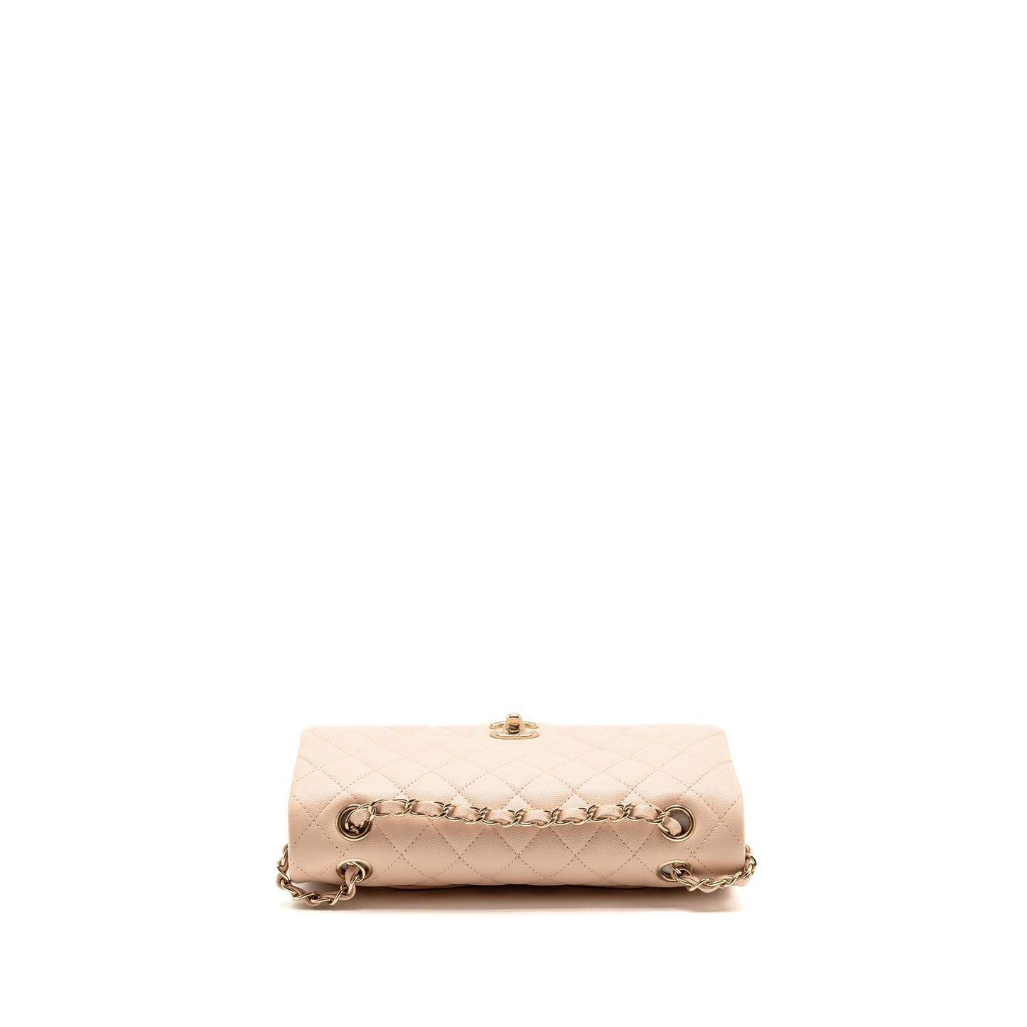 Chanel Medium Classic Double Flap Bag Caviar Light Pink LGHW (Microchip)