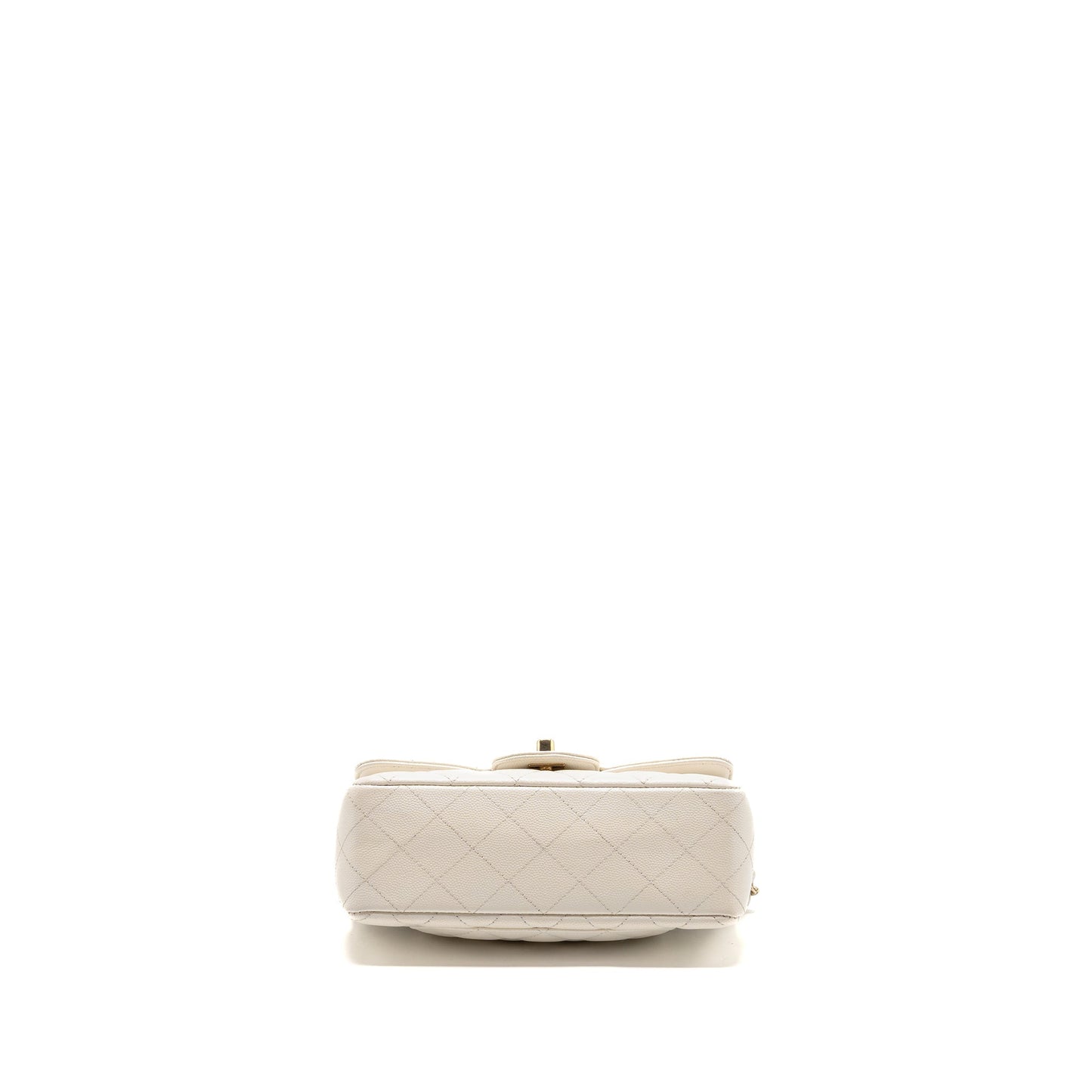 Chanel Mini Rectangular Flap Bag Caviar White LGHW