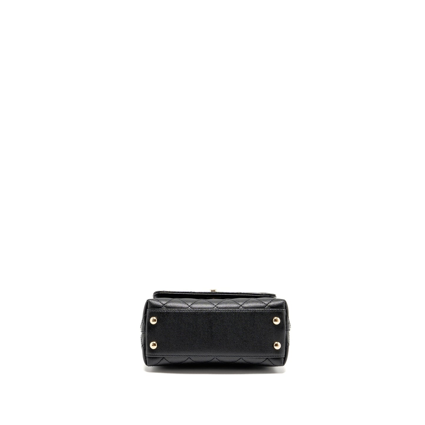 Chanel Mini Coco handle caviar black / burgundy handle LGHW (microchip)