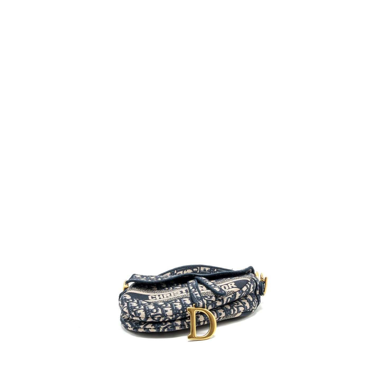 Dior medium saddle Blue Oblique Embroidery