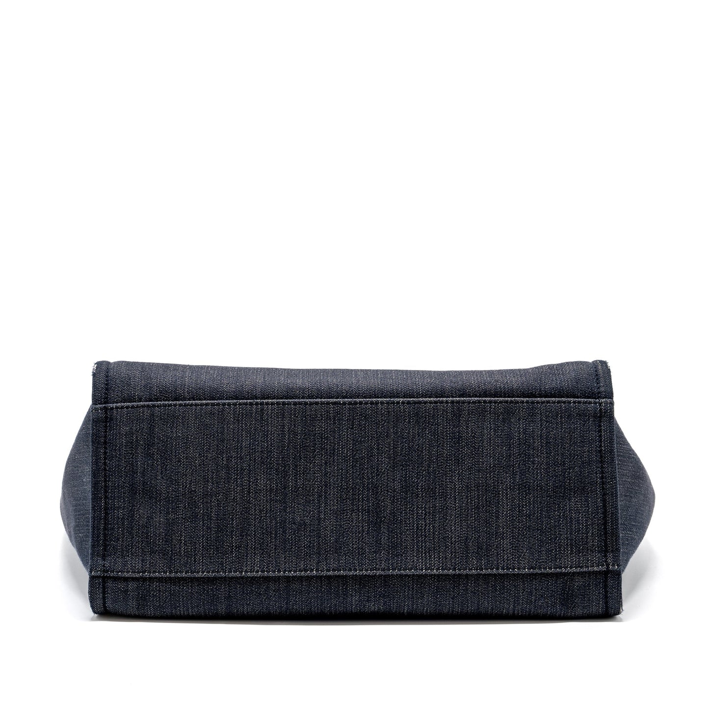 Chanel Deauville Tote Bag Canvas Blue Denim SHW