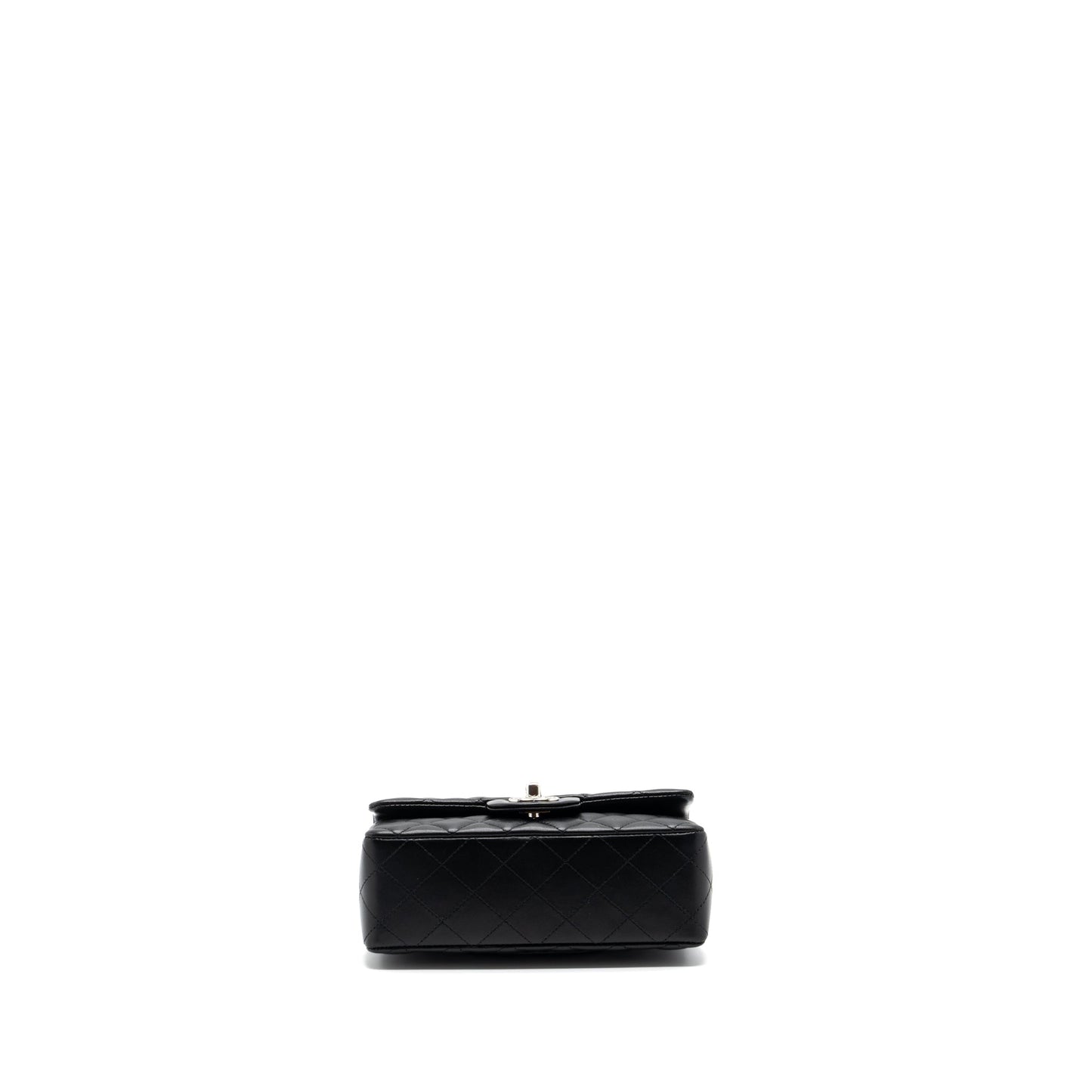 Chanel mini rectangular flap bag lambskin black SHW (microchip)