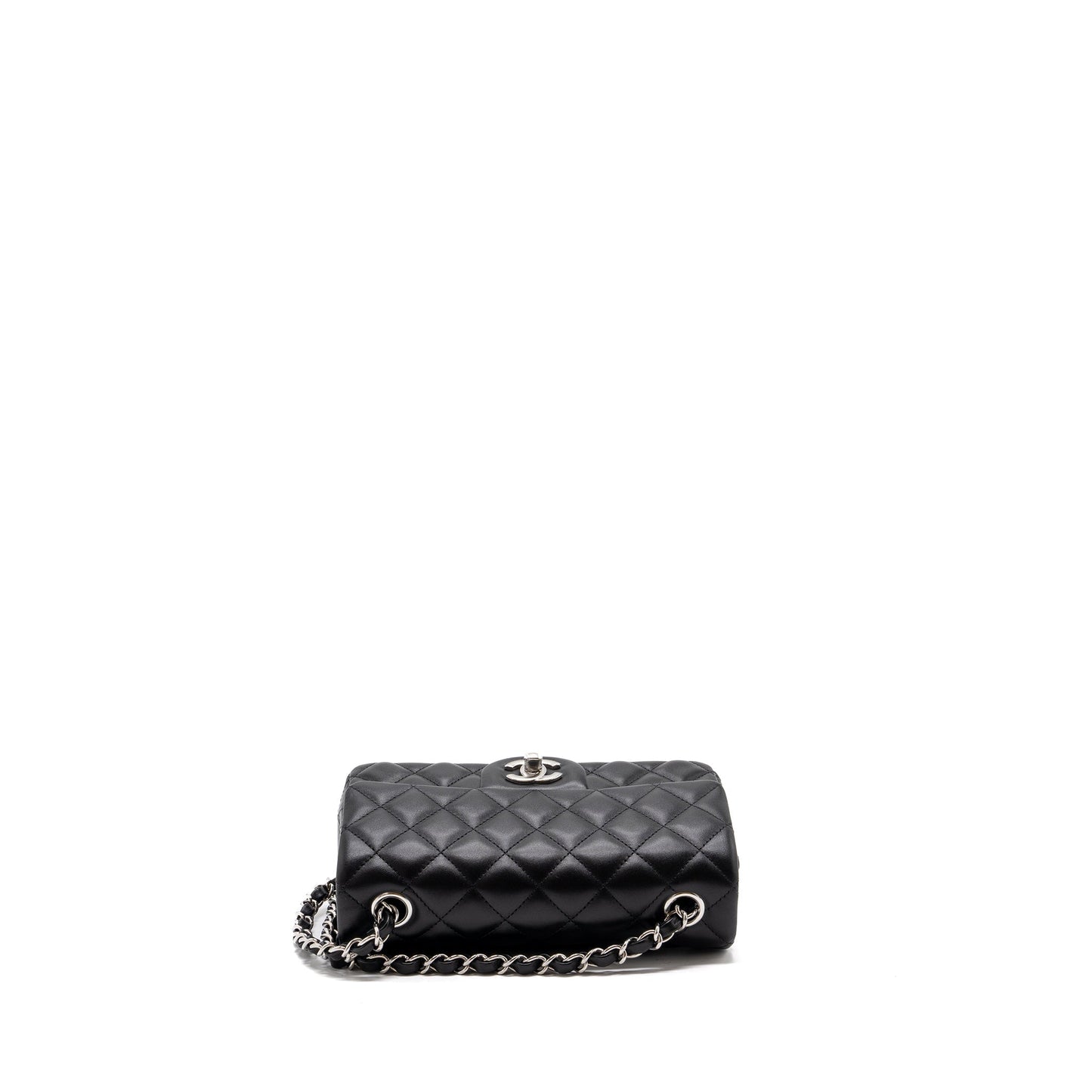 Chanel Classic Mini Rectangular Flap Bag Lambskin Black SHW (microchip)