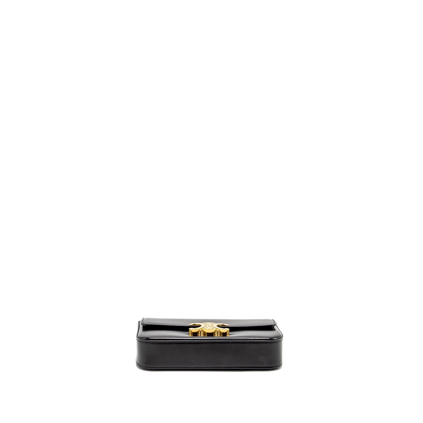 Celine Triomphe Chain Mini Purse Calfskin Black