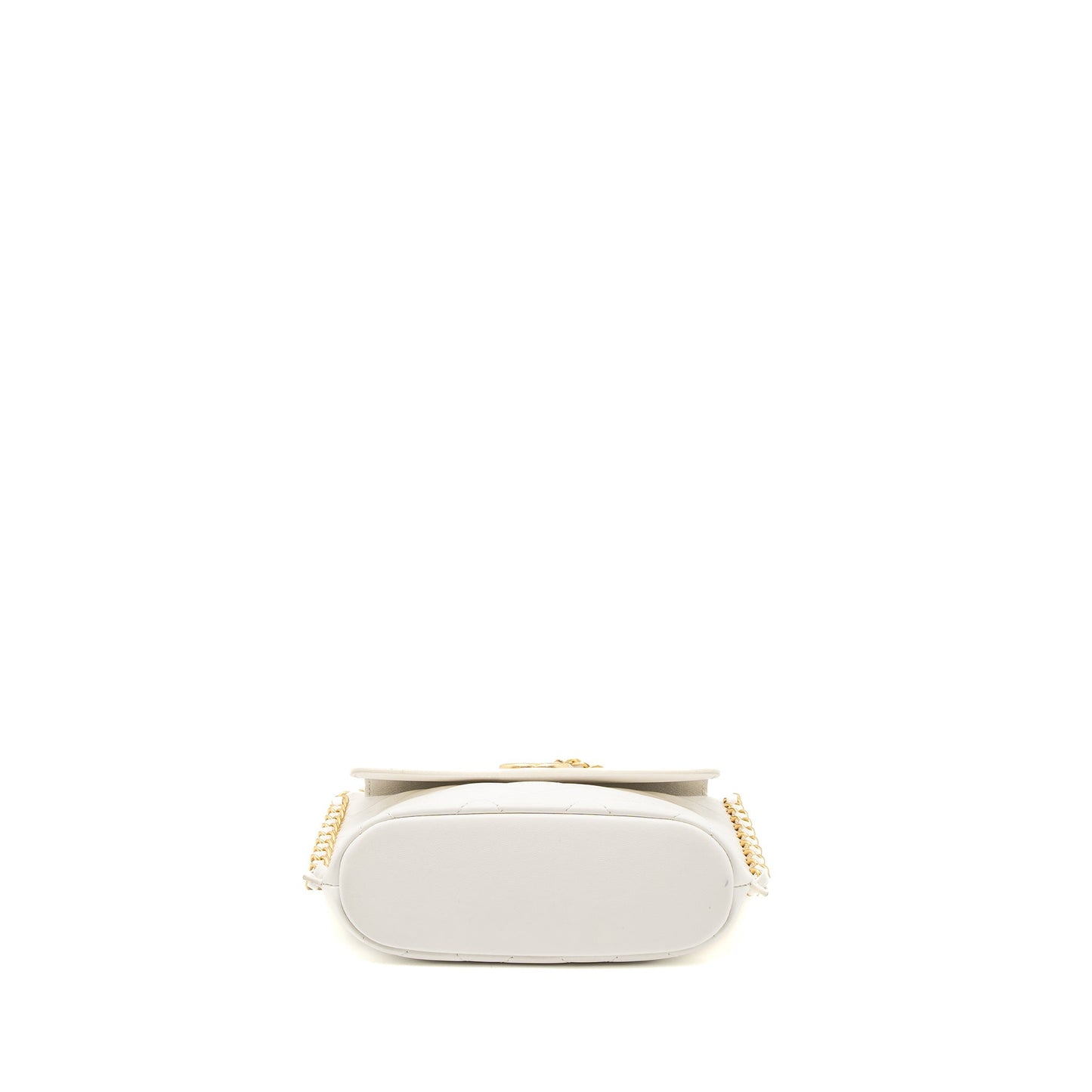 Chanel Crossbody Square Flap Bag Lambskin White Brushed GHW
