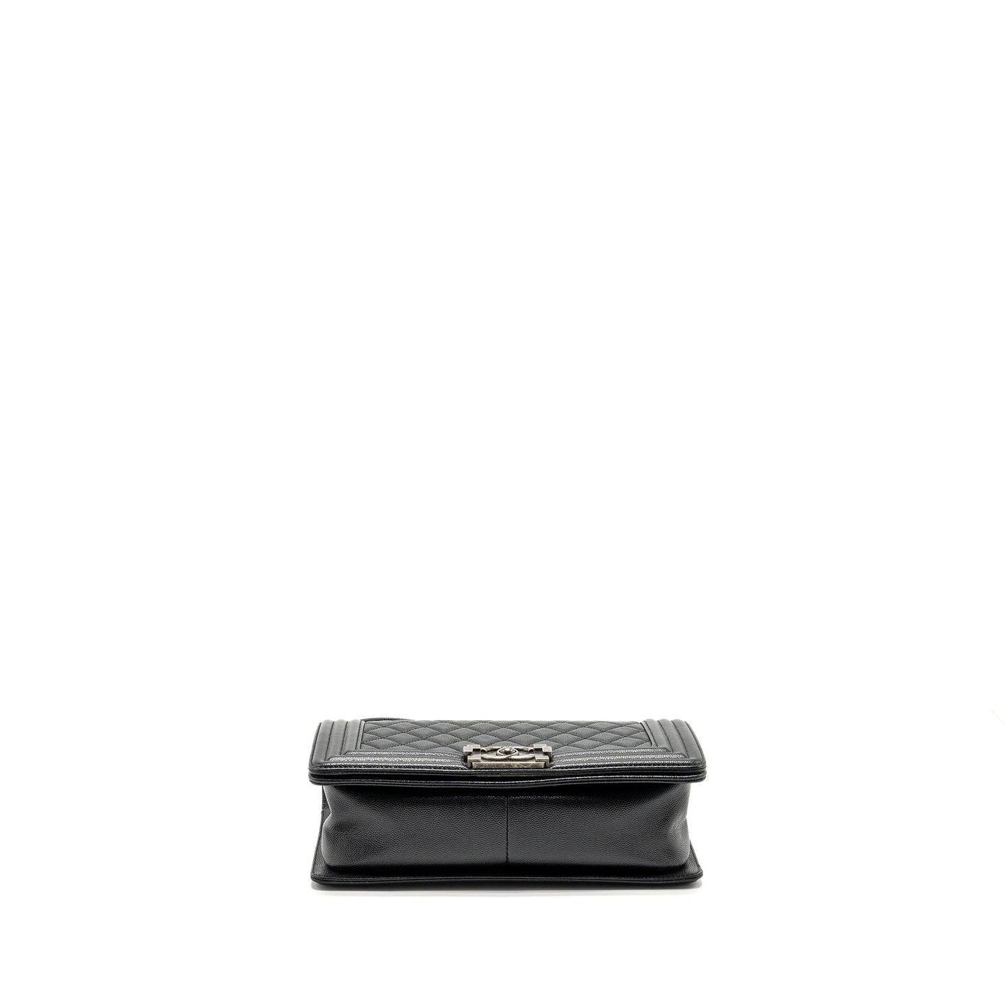 Chanel Medium Boy Bag Caviar Black Ruthenium Silver Hardware