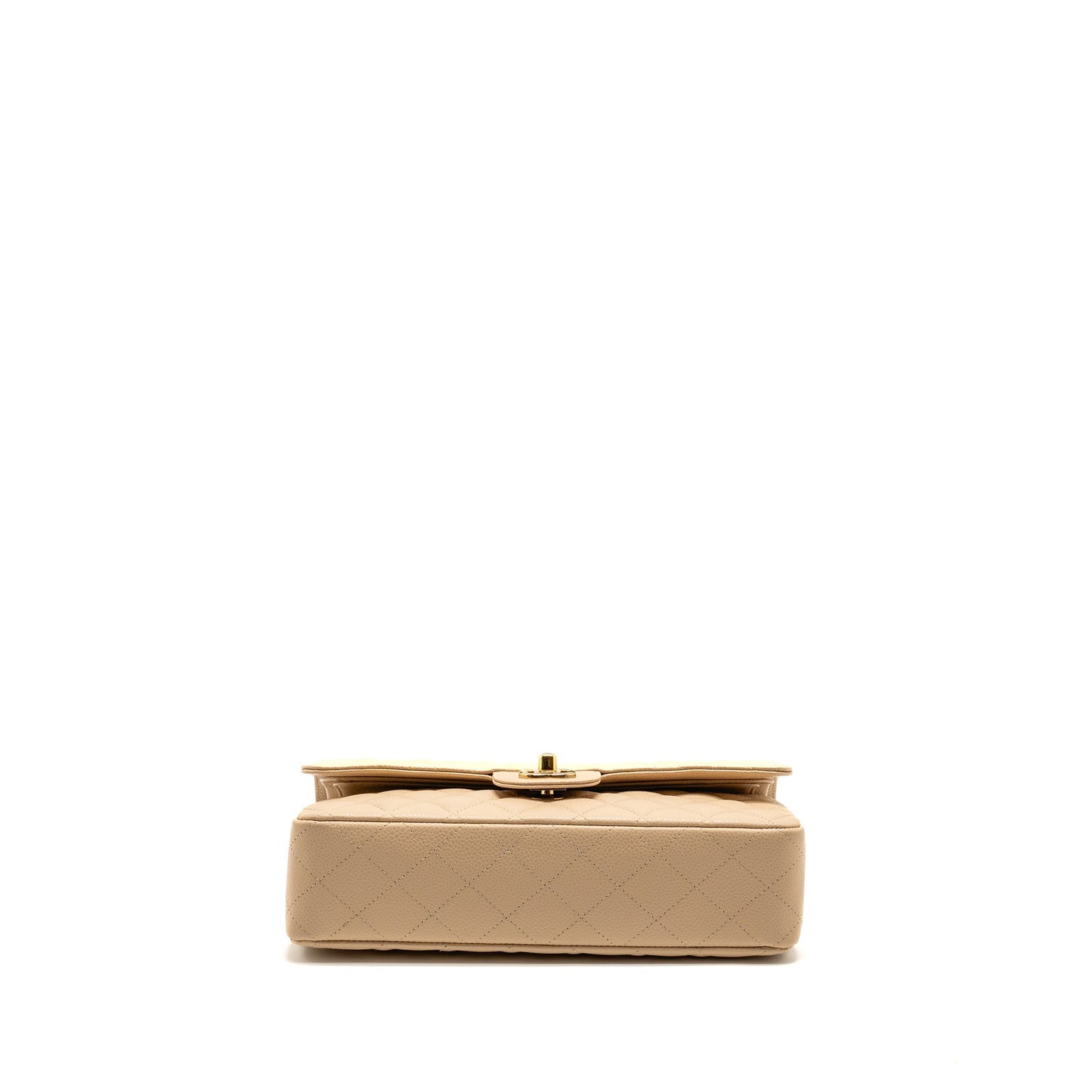 Chanel Medium Classic Double flap Caviar Beige GHW