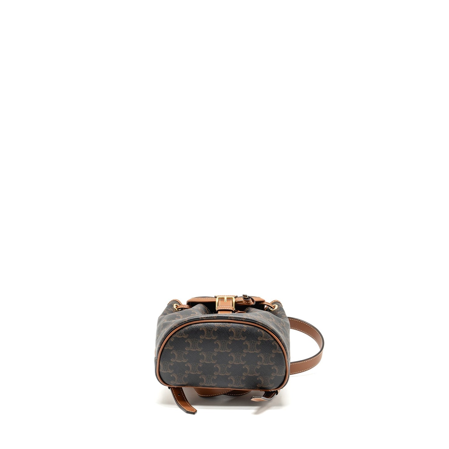Celine Mini backpack Folco triomphe canvas / calfskin tan