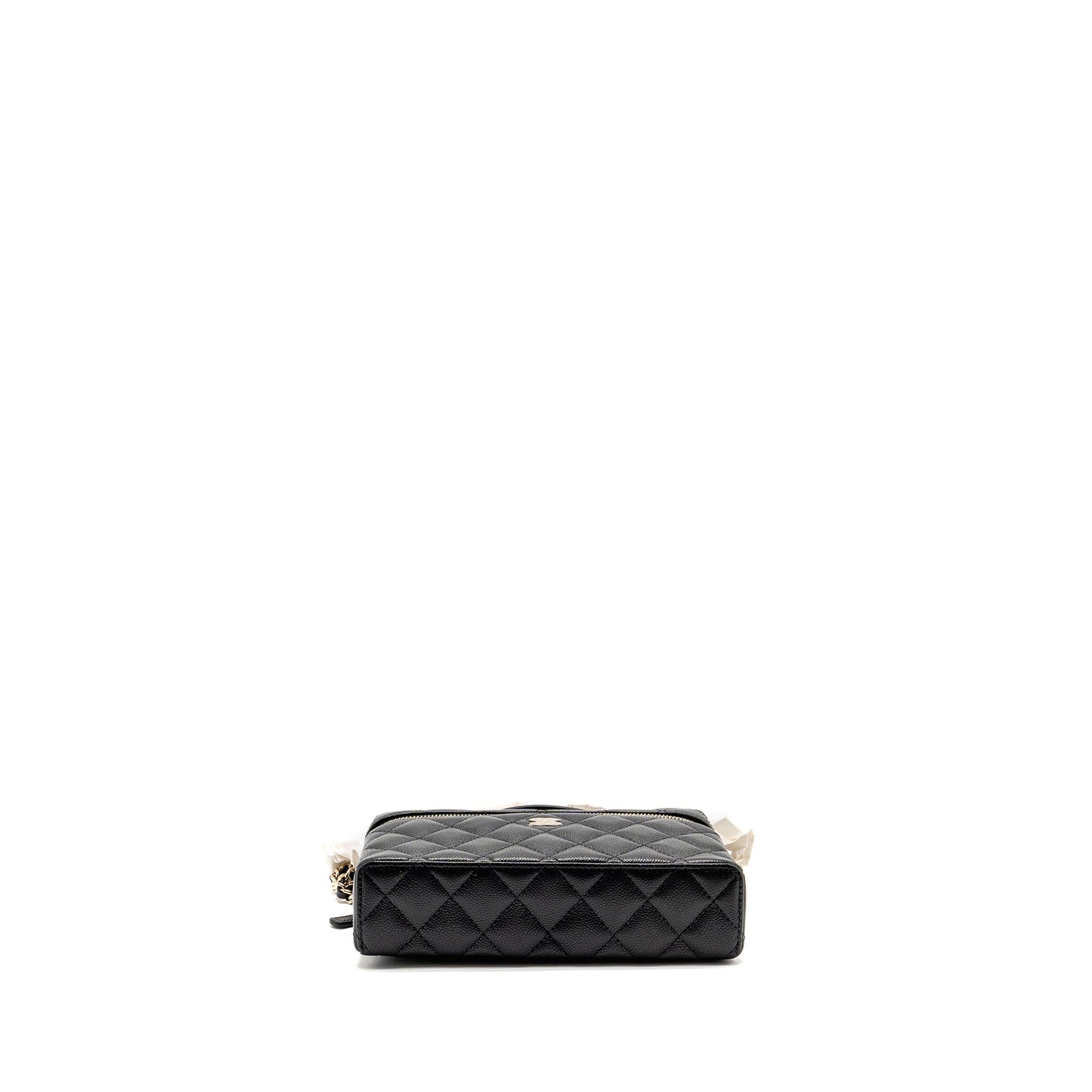 Chanel 25p CC top Handle Vanity with Chain Caviar Black LGHW (microchip)