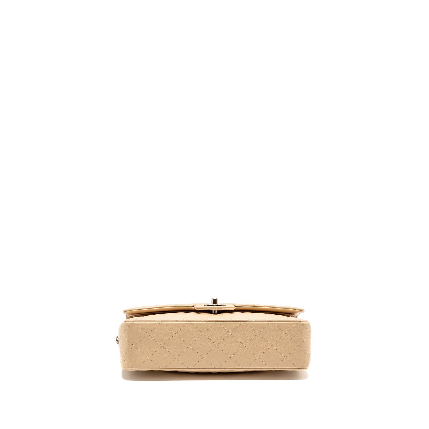Chanel Medium Classic Double Flap Bag Caviar Beige LGHW