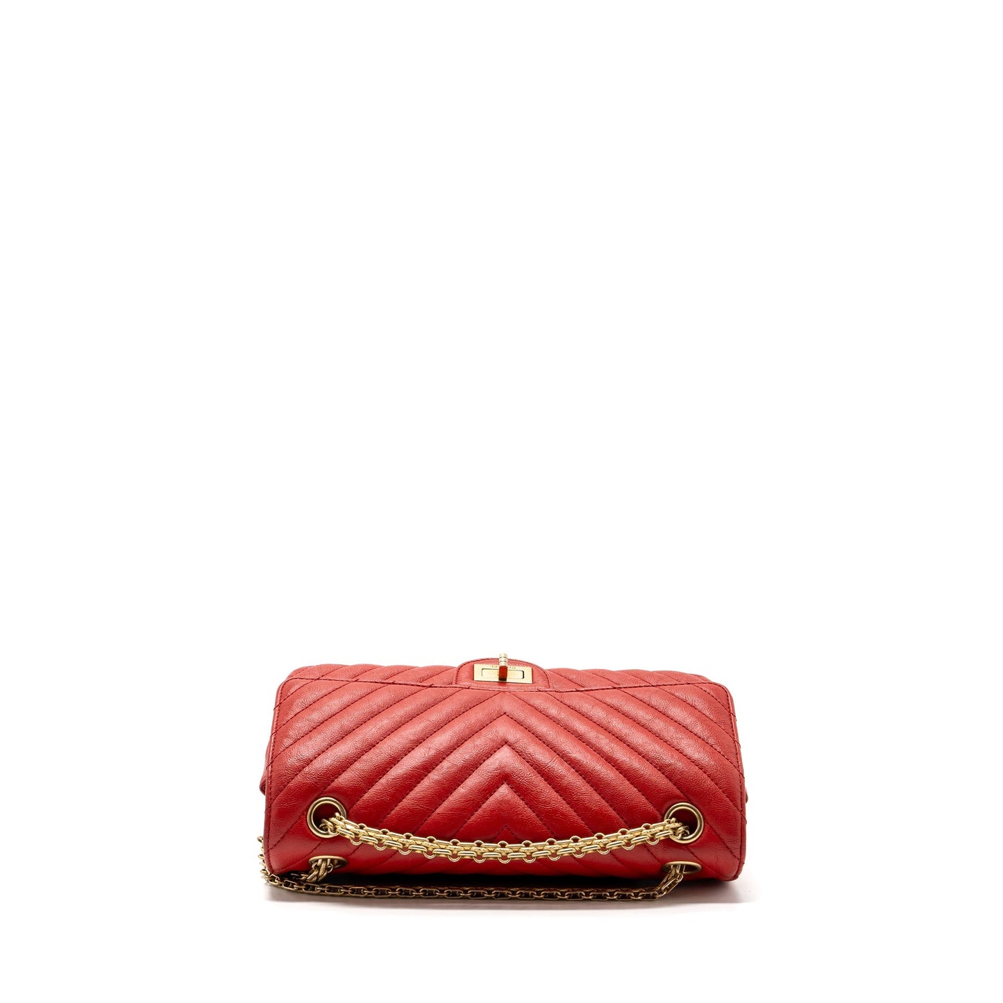 Chanel Small 2.55 Reissue Flap Bag Chevron Calfskin Red GHW