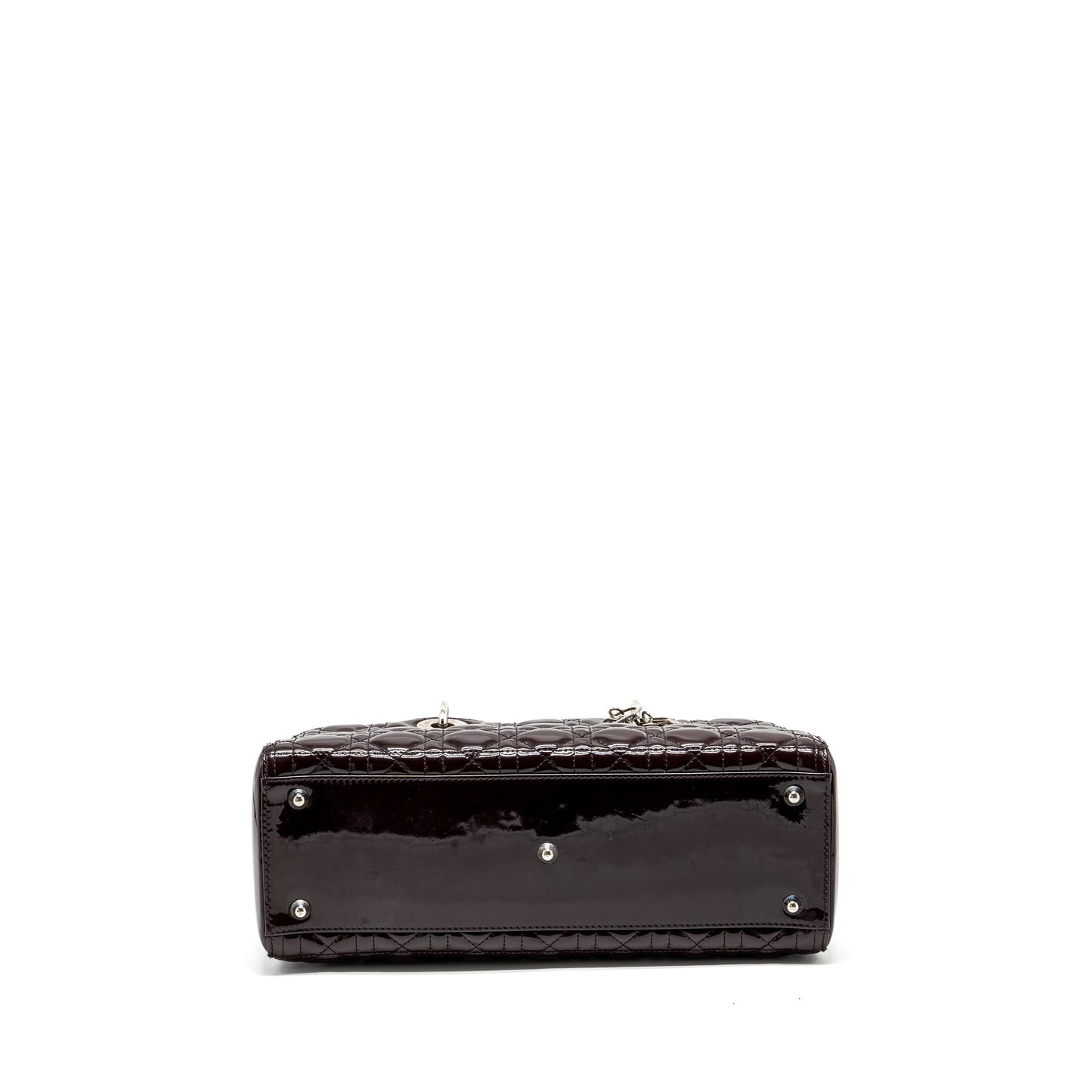 Dior large lady dior patent burgundy