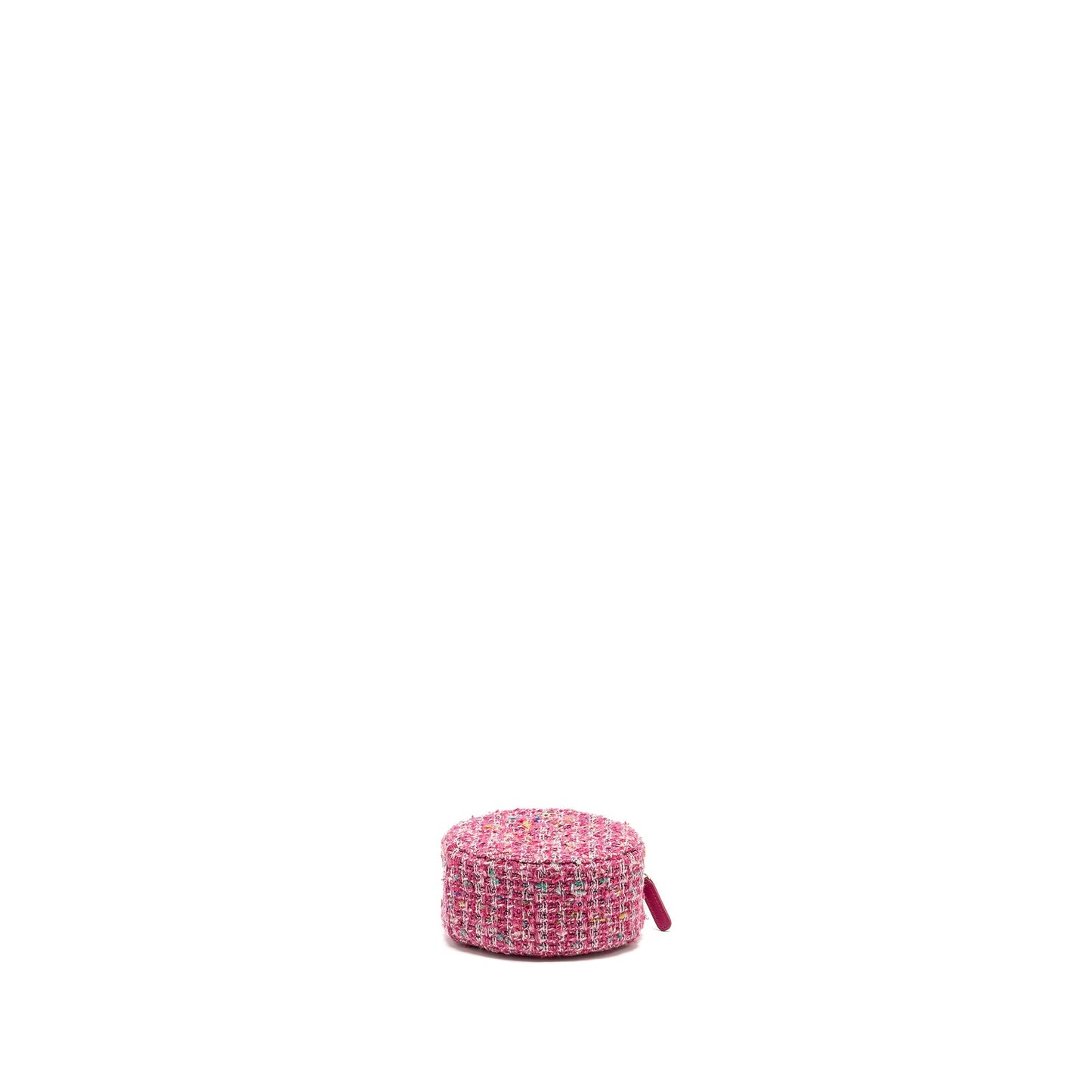 Chanel Round Clutch with Chain Tweed Pink/Multicolour LGHW