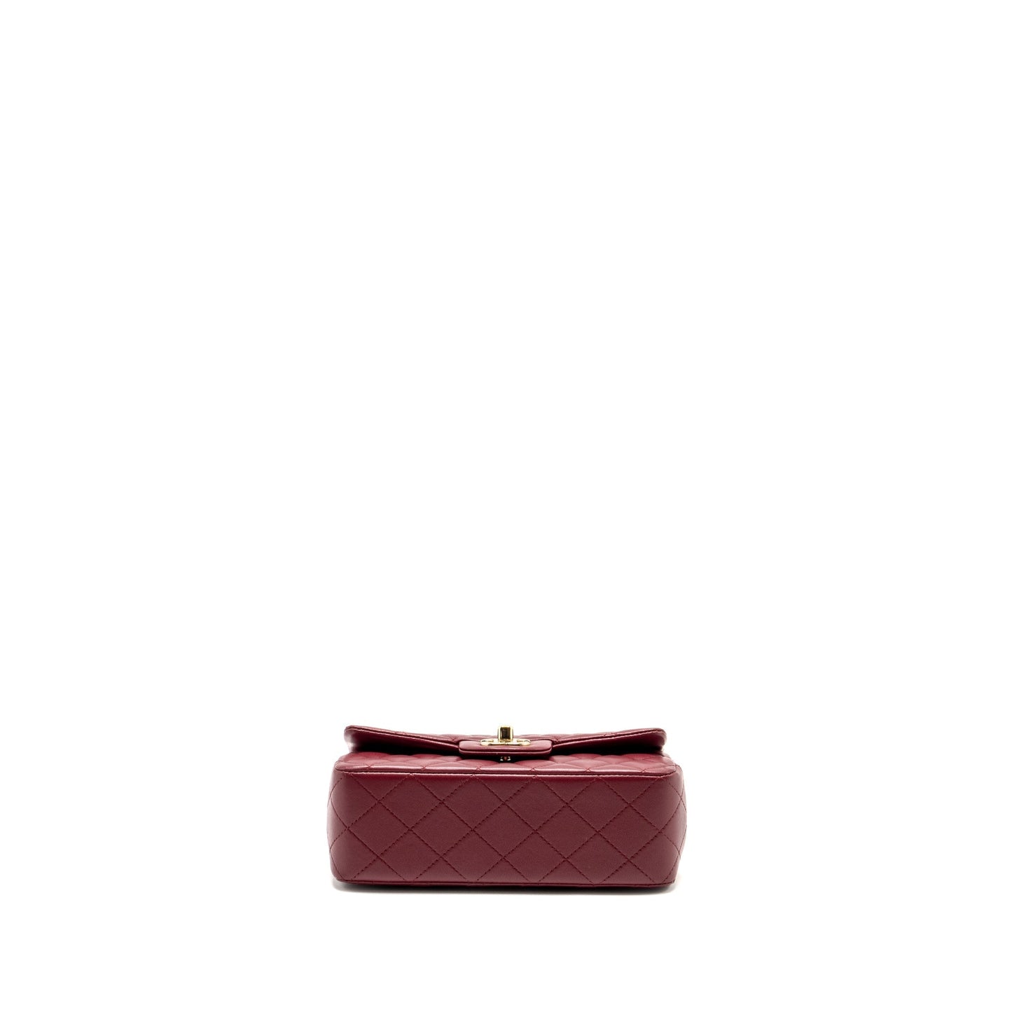 Chanel Top Handle Mini Rectangular Flap Bag Lambskin Burgundy LGHW (Microchip)