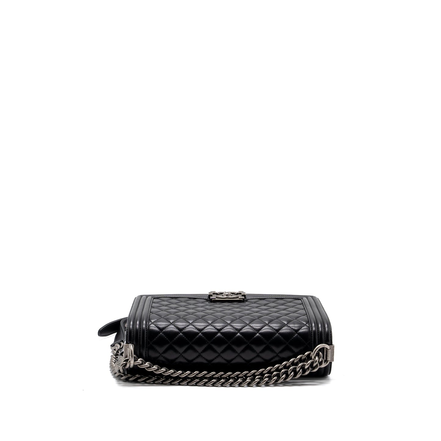 Chanel New Medium Boy Bag Lambskin Black Ruthenium Hardware
