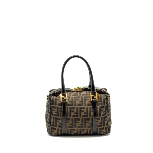 Fendi Vintage handle bowling Purse canvas brown