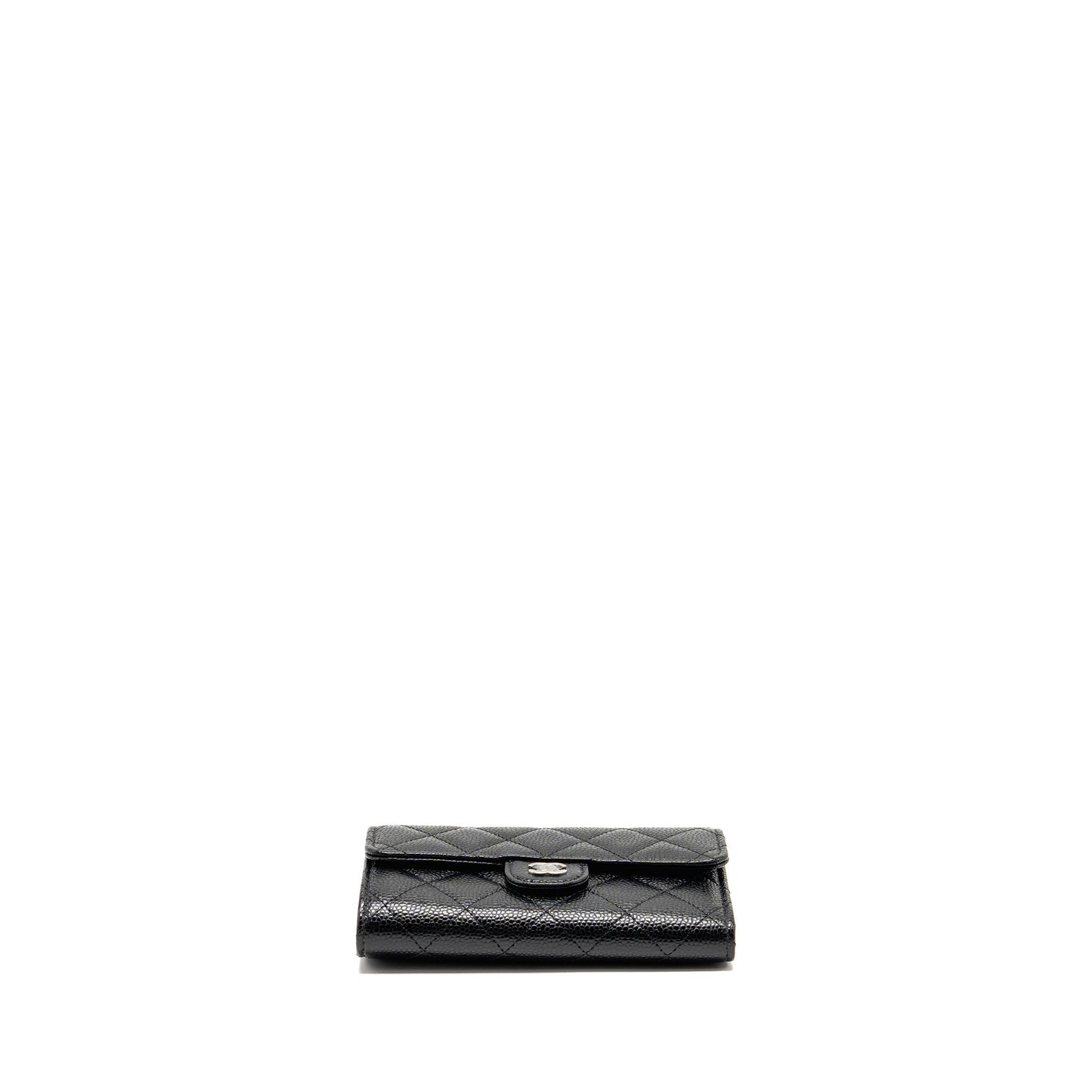 Chanel Classic Flap Wallet Caviar Black SHW (Microchip)