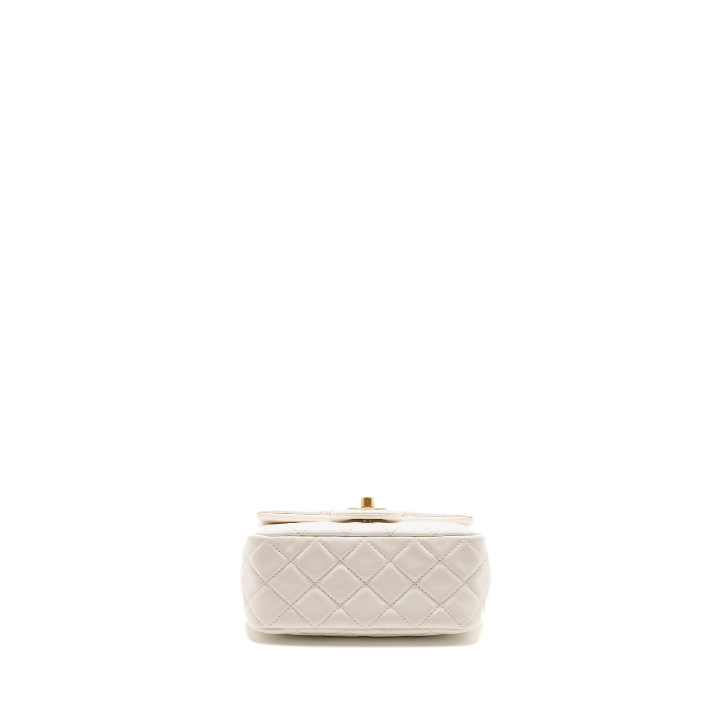 Chanel Pearl Crush Mini Square Lambskin White GHW (microchip)