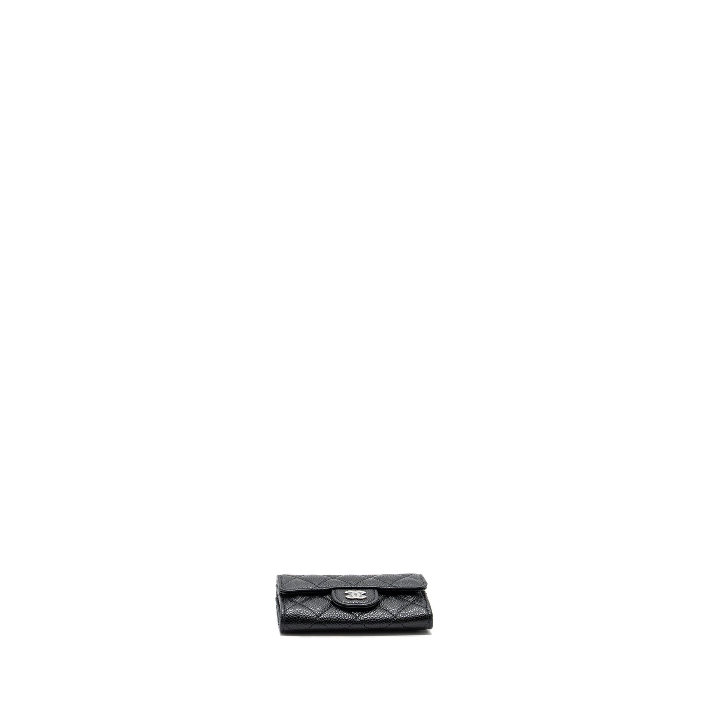 chanel classic flap card holder caviar black SHW (Microchip)