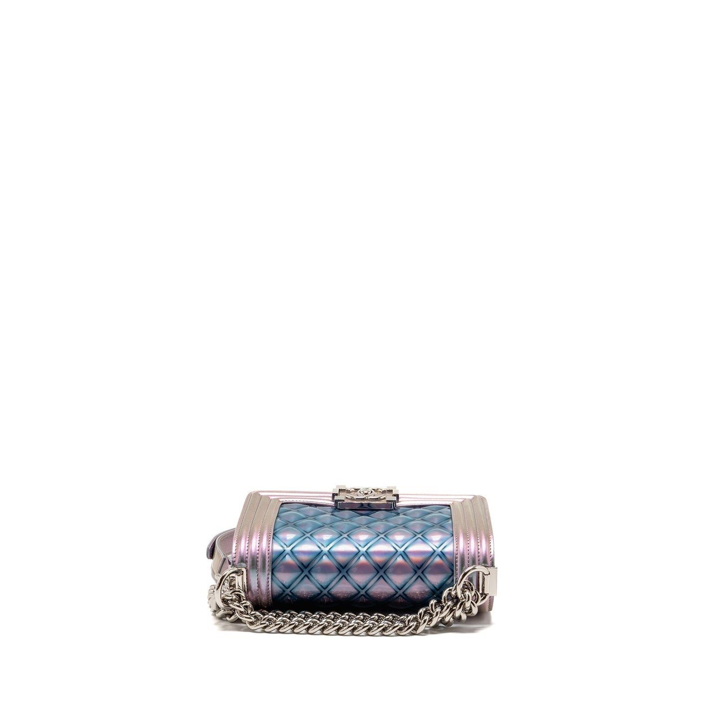 Chanel Small Boy Bag Limited Edition Patent Leather Iridescent Light Purple SHW