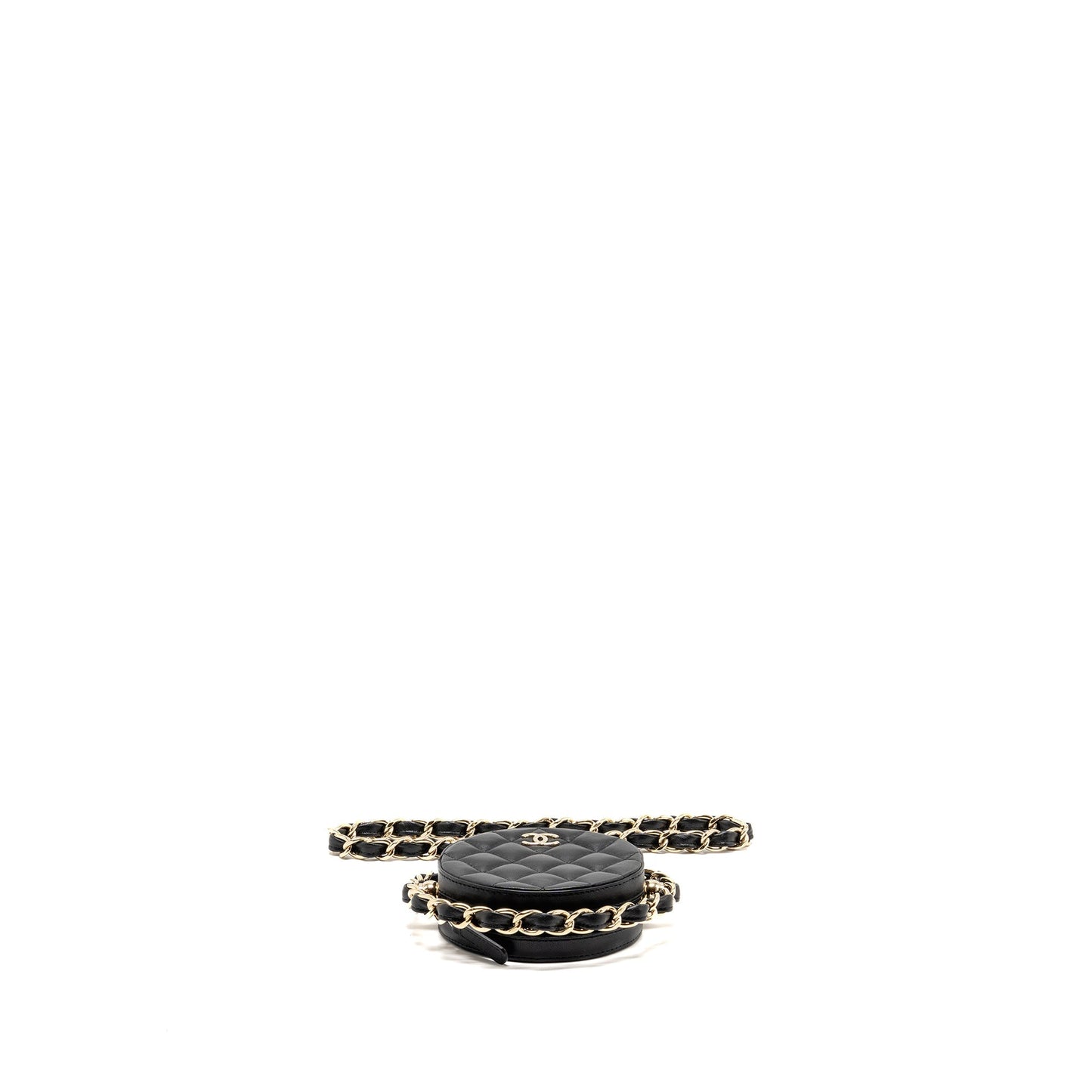 Chanel 22C Round Clutch with Chain Lambskin Black LGHW