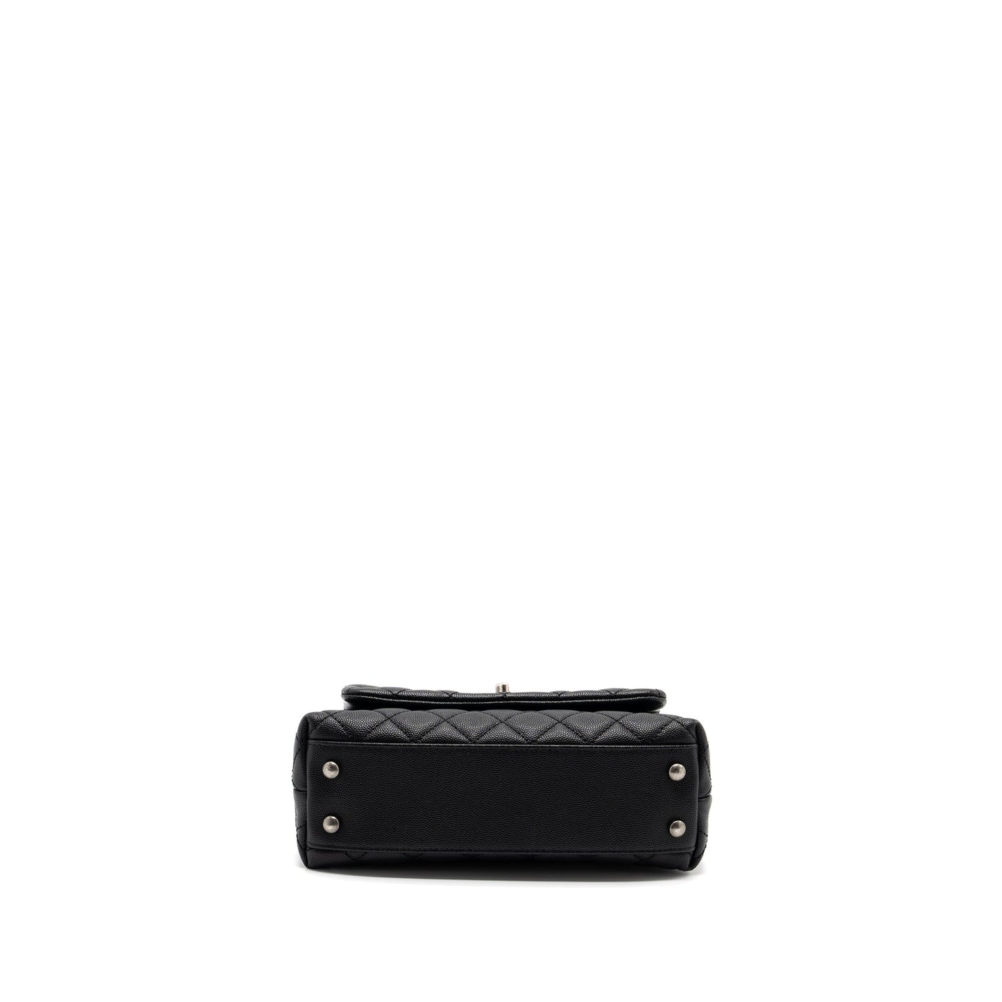 Chanel small coco handle caviar / lizard handle black ruthenium hardware