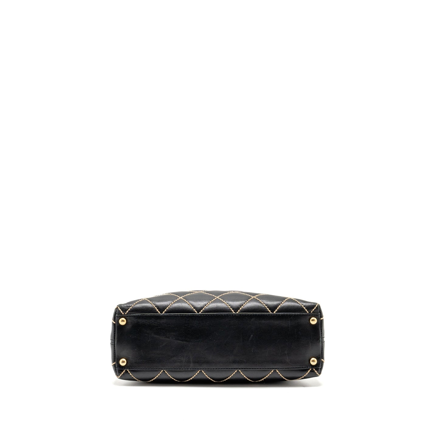 Chanel Vintage Wild Stitch Shoulder Bag Calfskin Black GHW