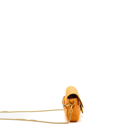 Fendi mini baguette Purse Nappa lambskin orange