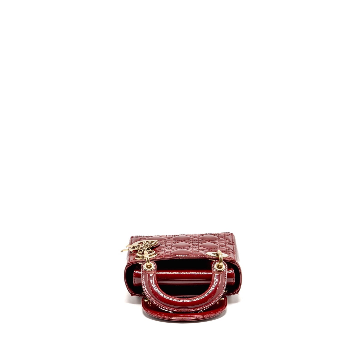 Dior Mini Lady dior patent leather red