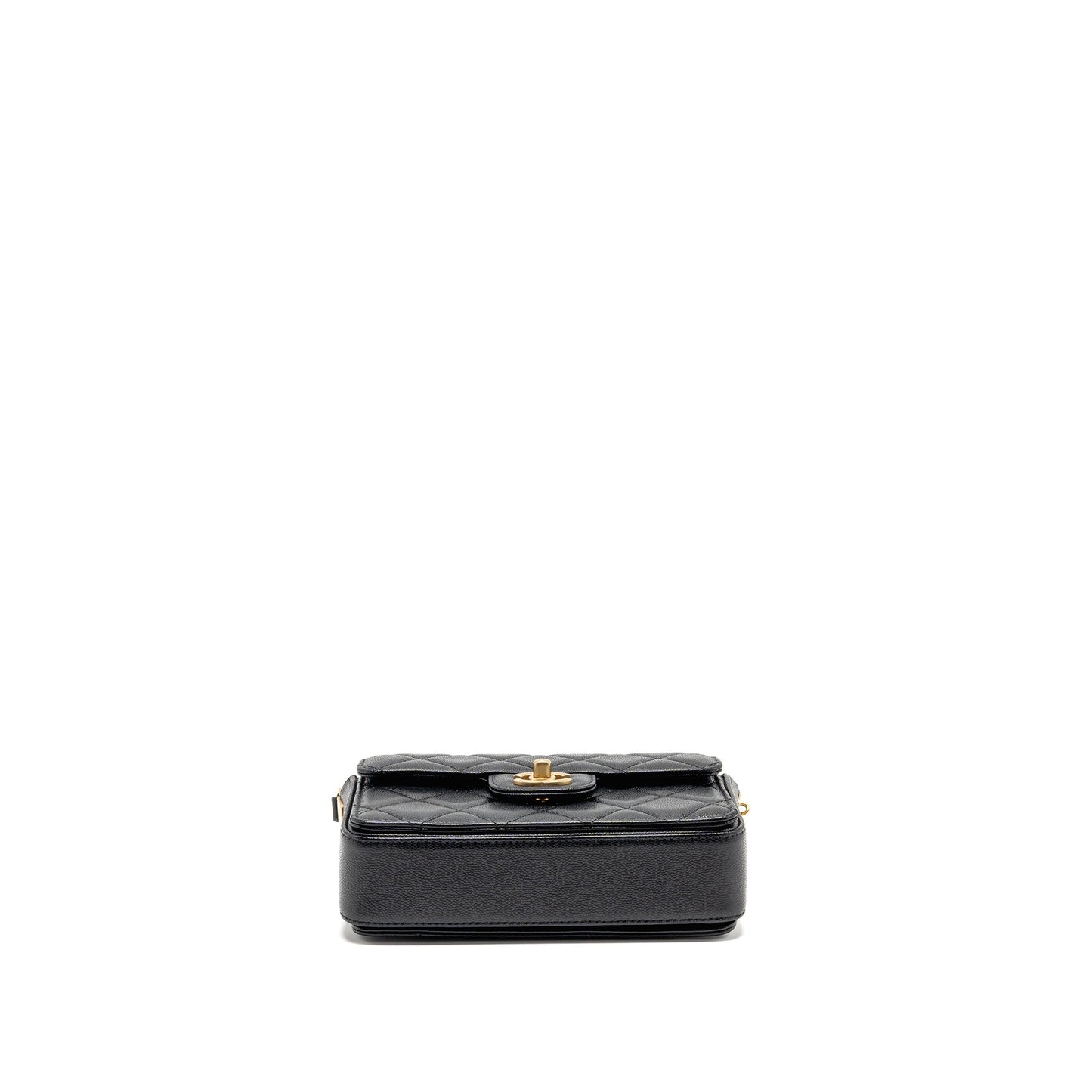 Chanel 24k Top Handle Messenger Bag with Removable Chain Caviar Black GHW(microchip)