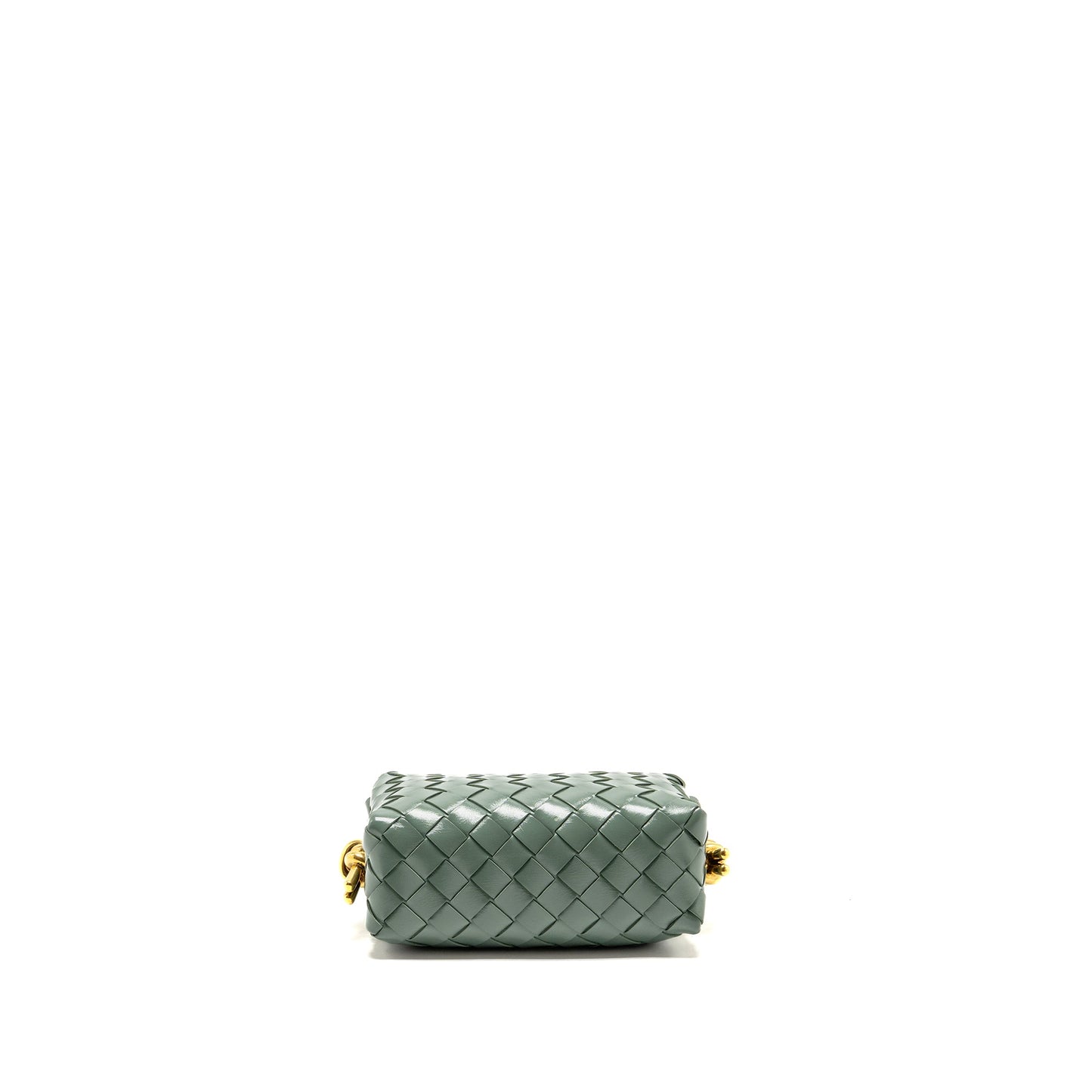 Bottega Veneta Mini Loop Purse Metal Knots Calfskin Green