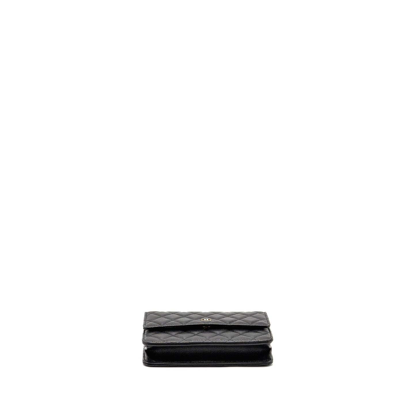 Chanel Square Wallet On Chain Caviar Black LGHW (Microchip)