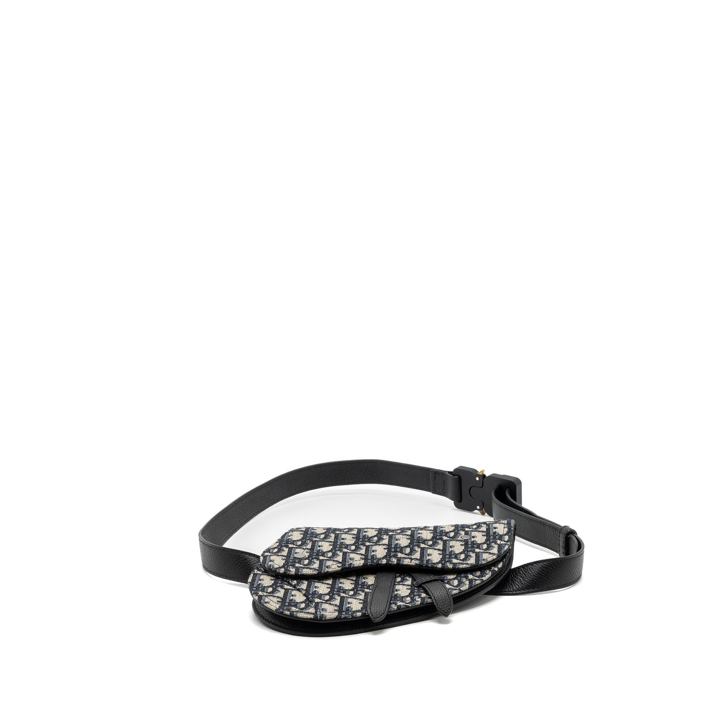 Dior saddle belt Purse blue dior oblique jacquard black hardware