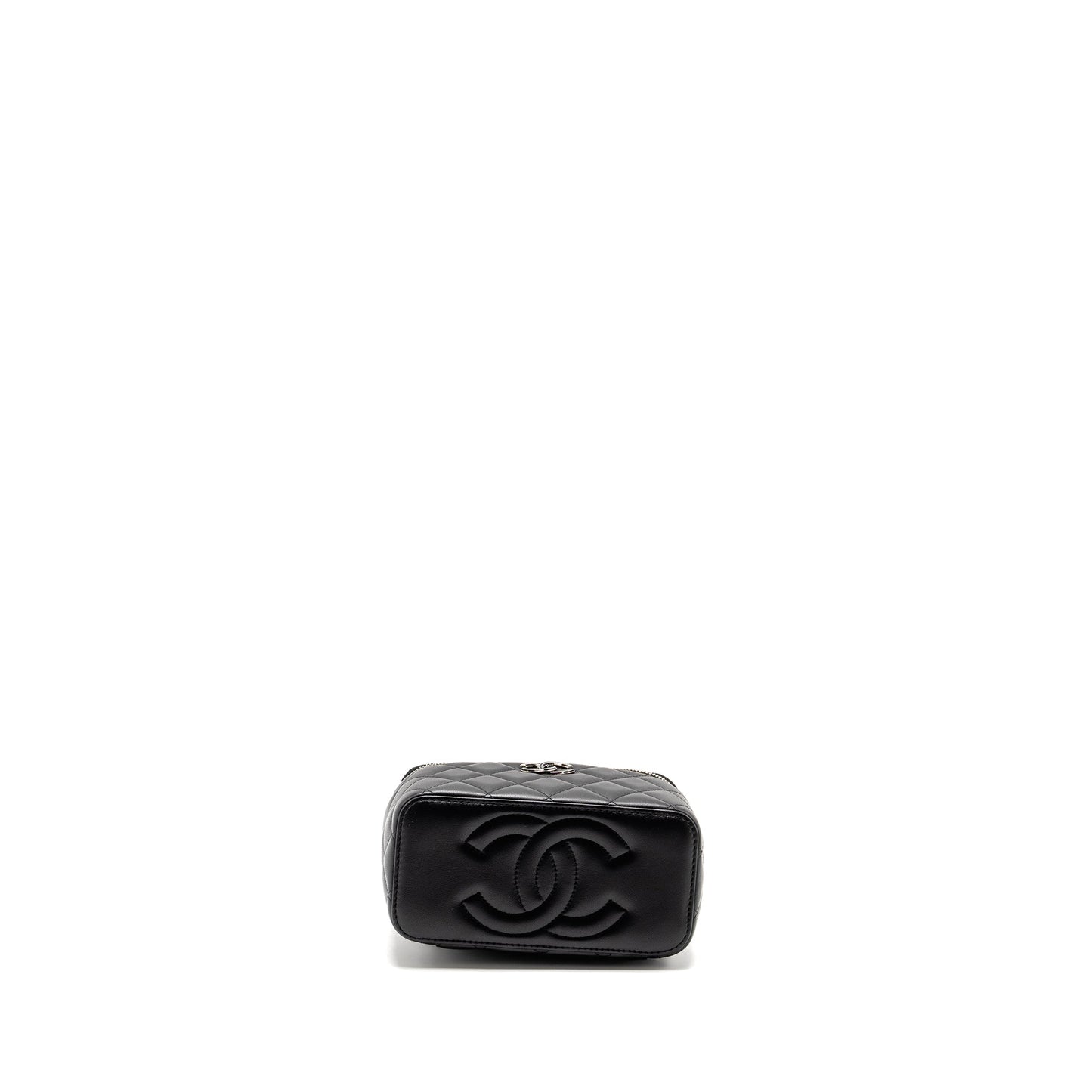 Chanel Top Handle Long Vanity Case Lambskin BLACK SHW (Microchip)