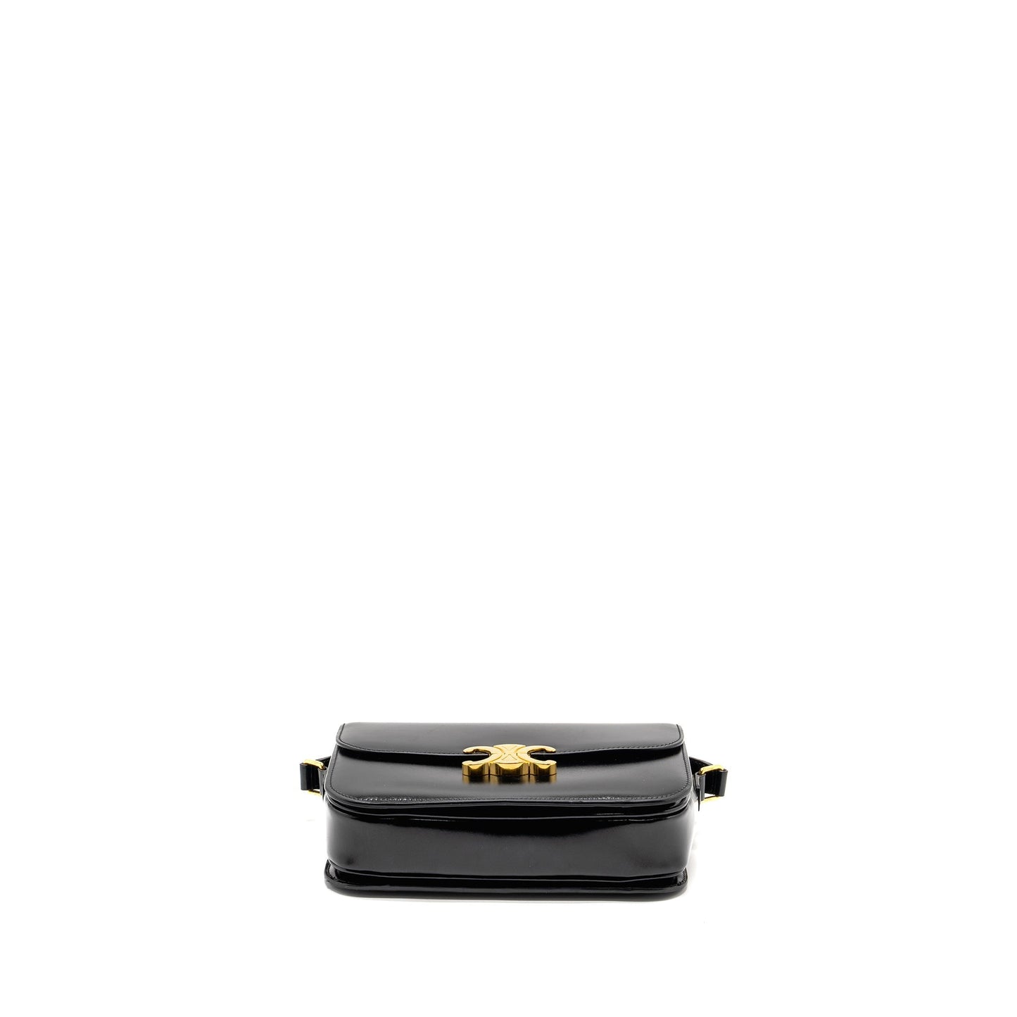 Celine Classic Triomphe Purse Shiny Calfskin Black
