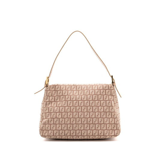 Fendi Zucchino Mama Flap Purse Jacquard Canvas Light Pink