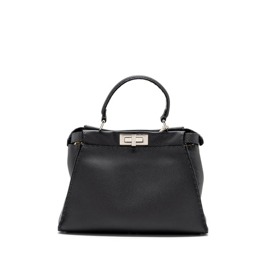 Fendi Medium Peekaboo Purse Selleria Leather Black