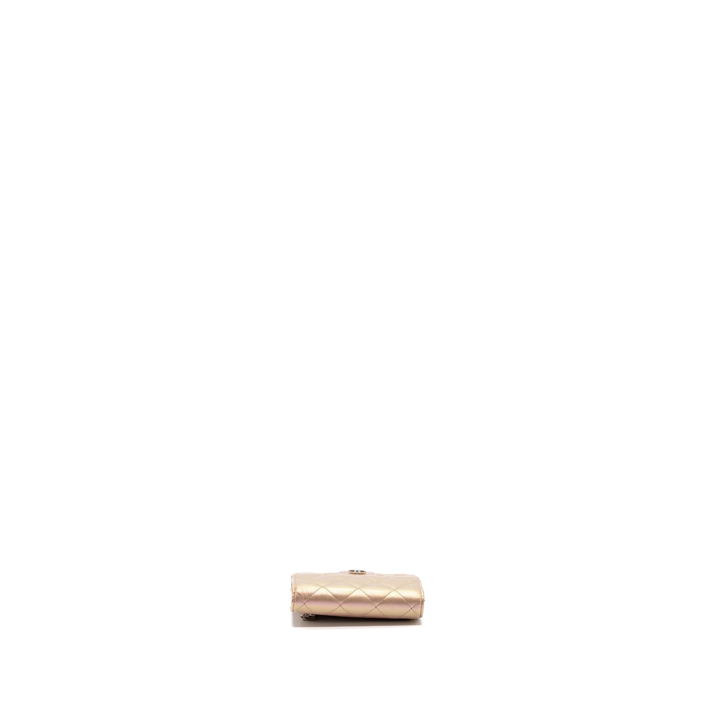 Chanel Classic Small Compact Wallet Calfskin Iridescent Pink SHW