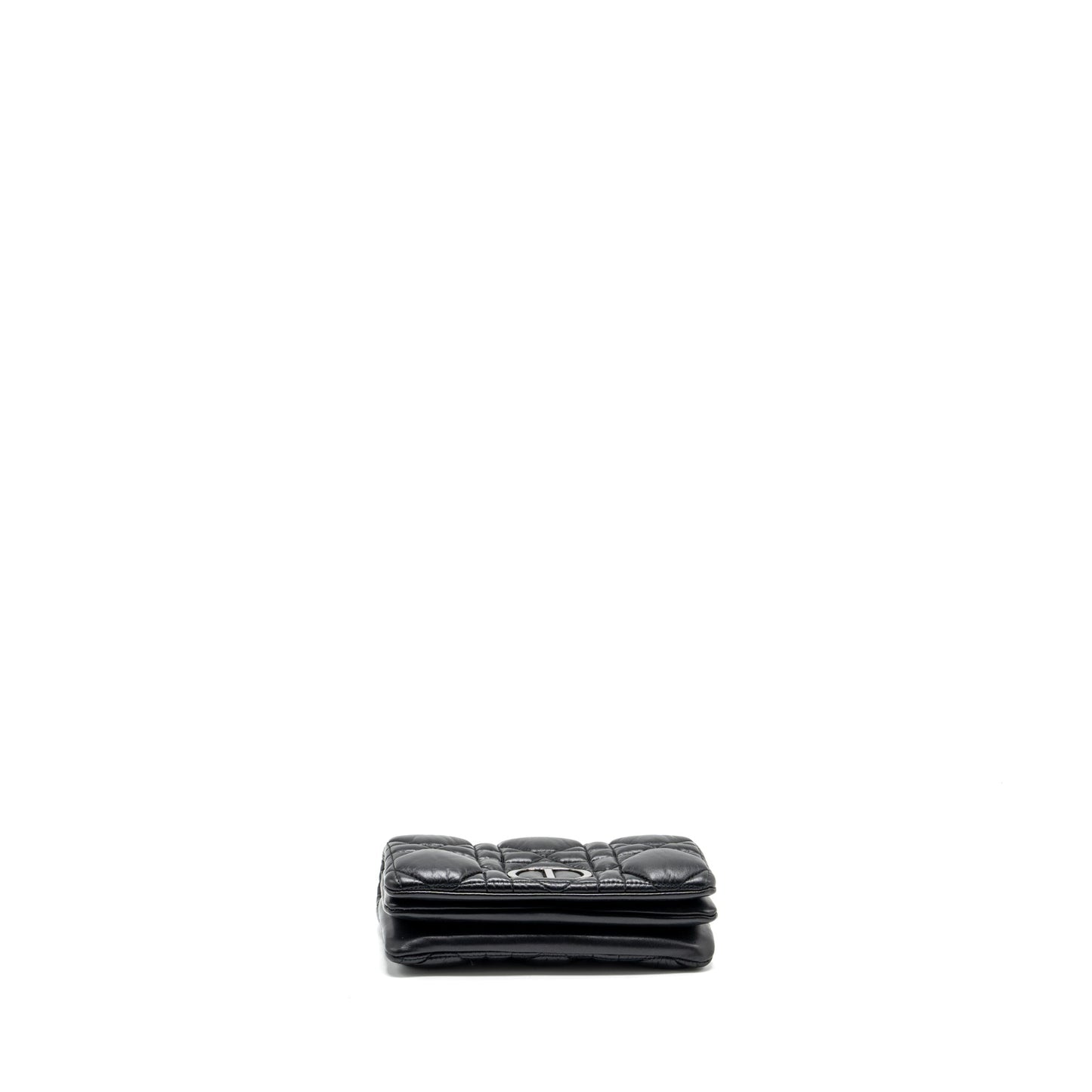 Dior Mini Caro Flap Purse Calfskin Black with Black Hardware