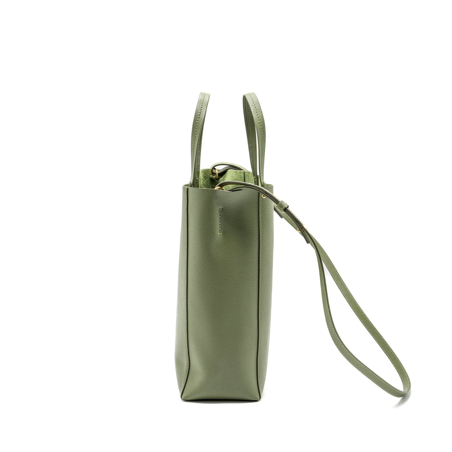Luxury CELINE vertical cabas tote bag grained calfskin green
