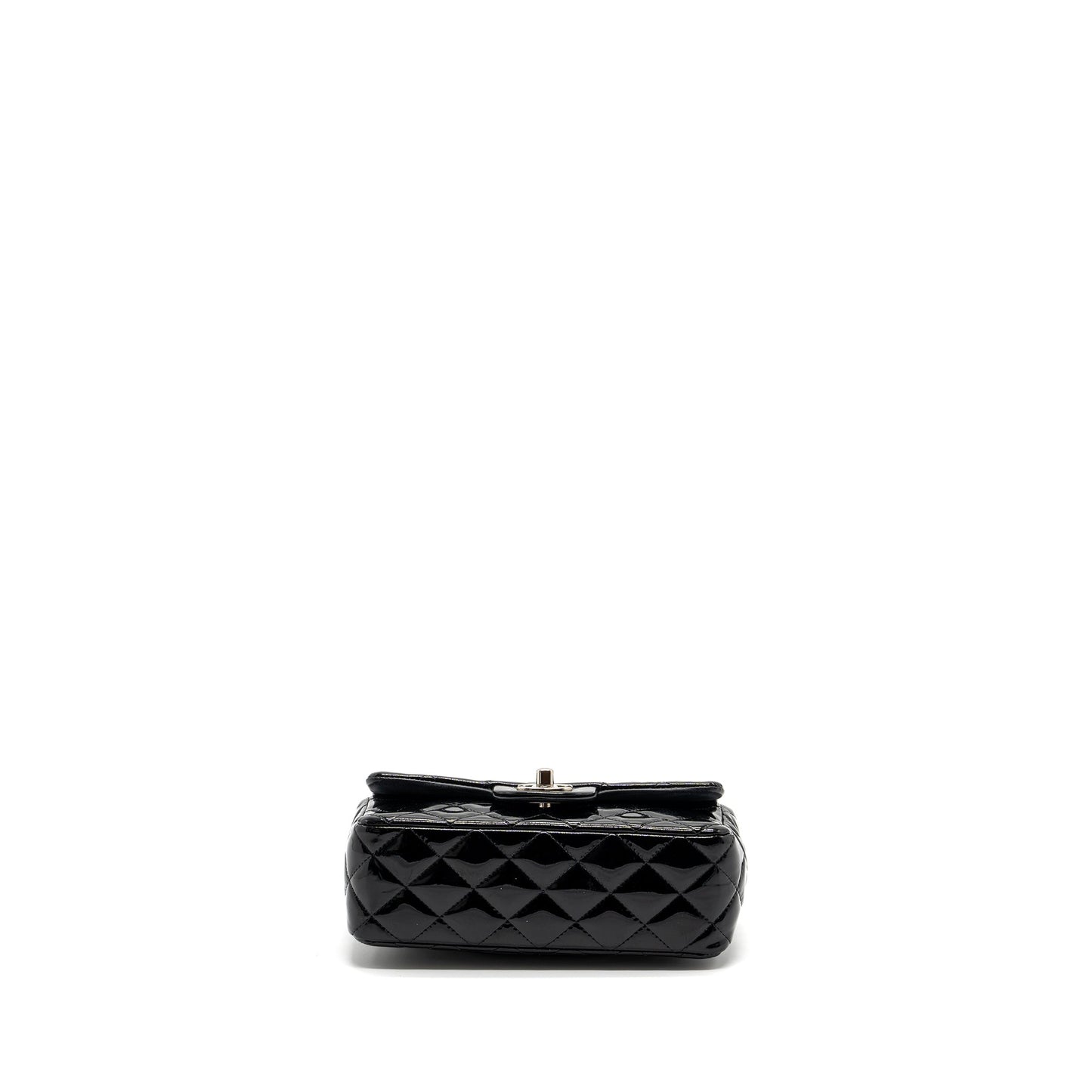 Chanel Mini Rectangular Flap Bag Patent Black SHW