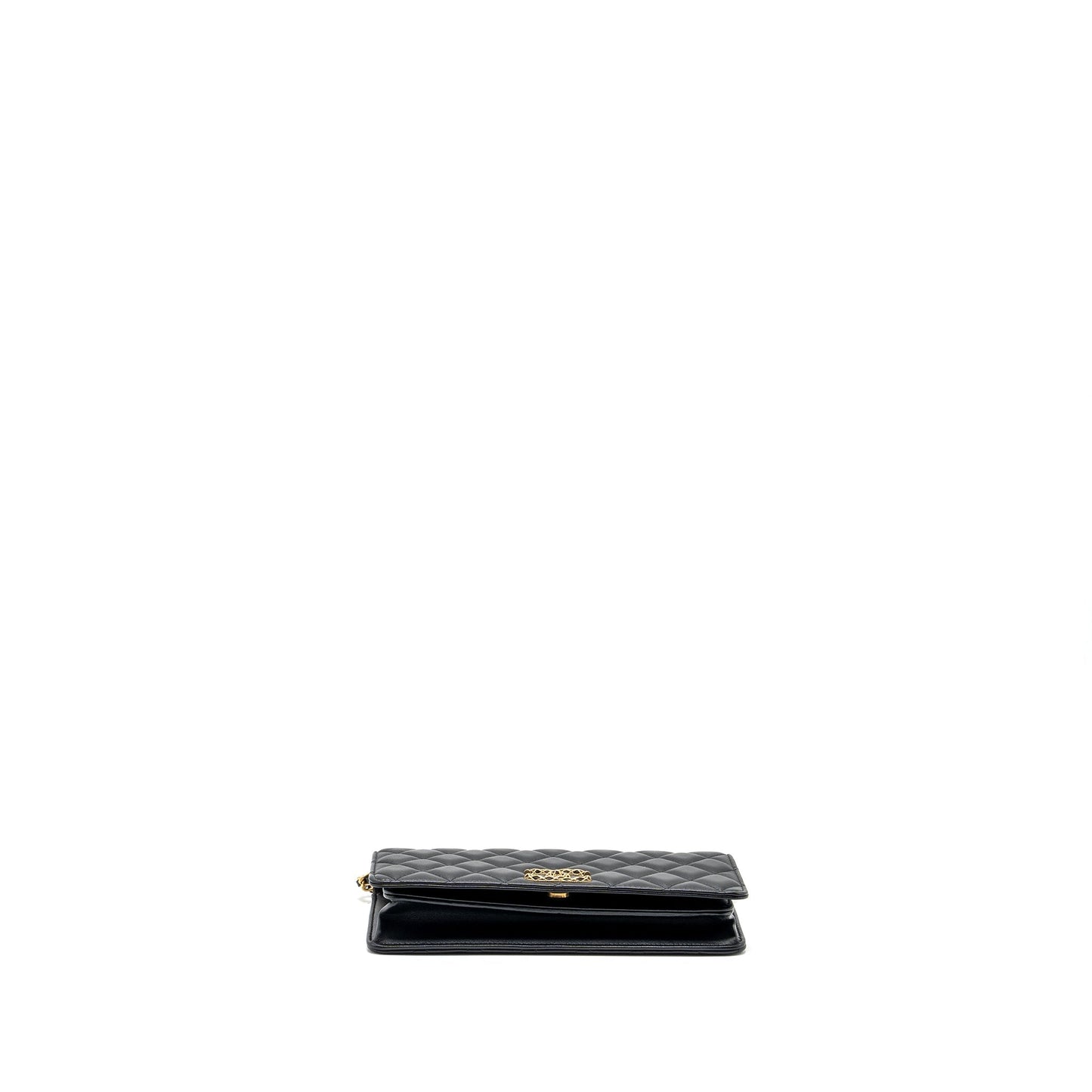 Chanel 23A clutch with chain lambskin black GHW (microchip)
