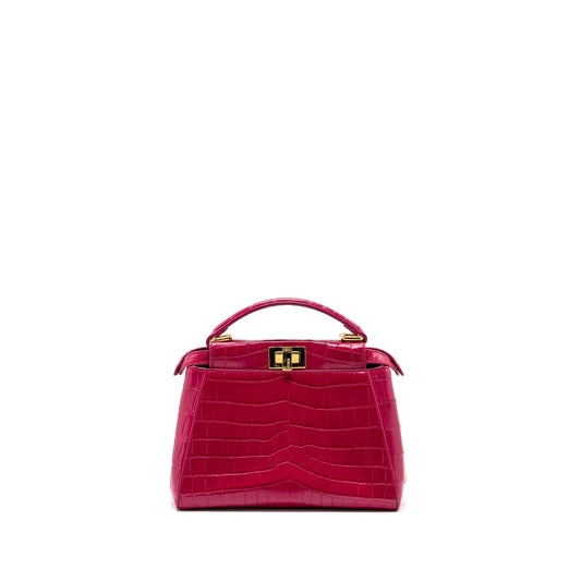 Fendi mini peekaboo Purse crocodile pink