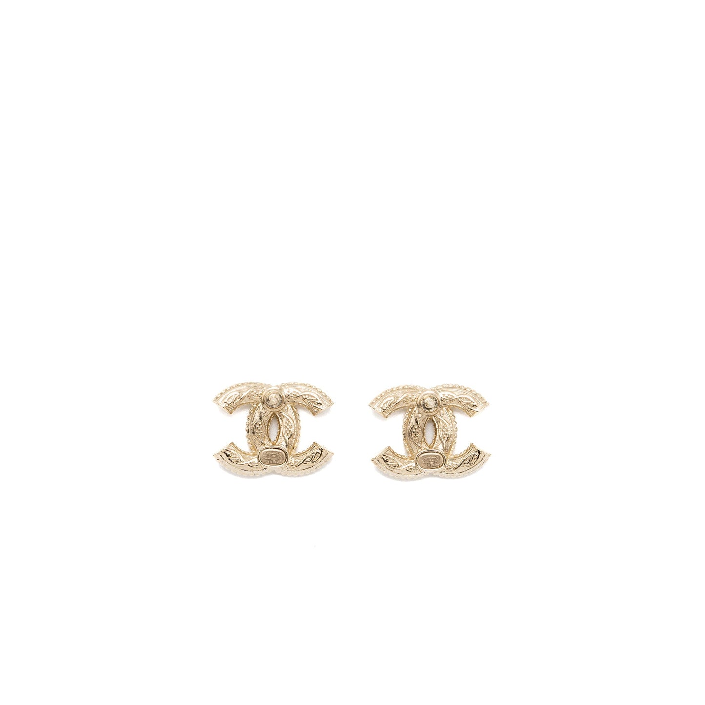 Chanel Classic CC Logo Earrings Crystal LGHW