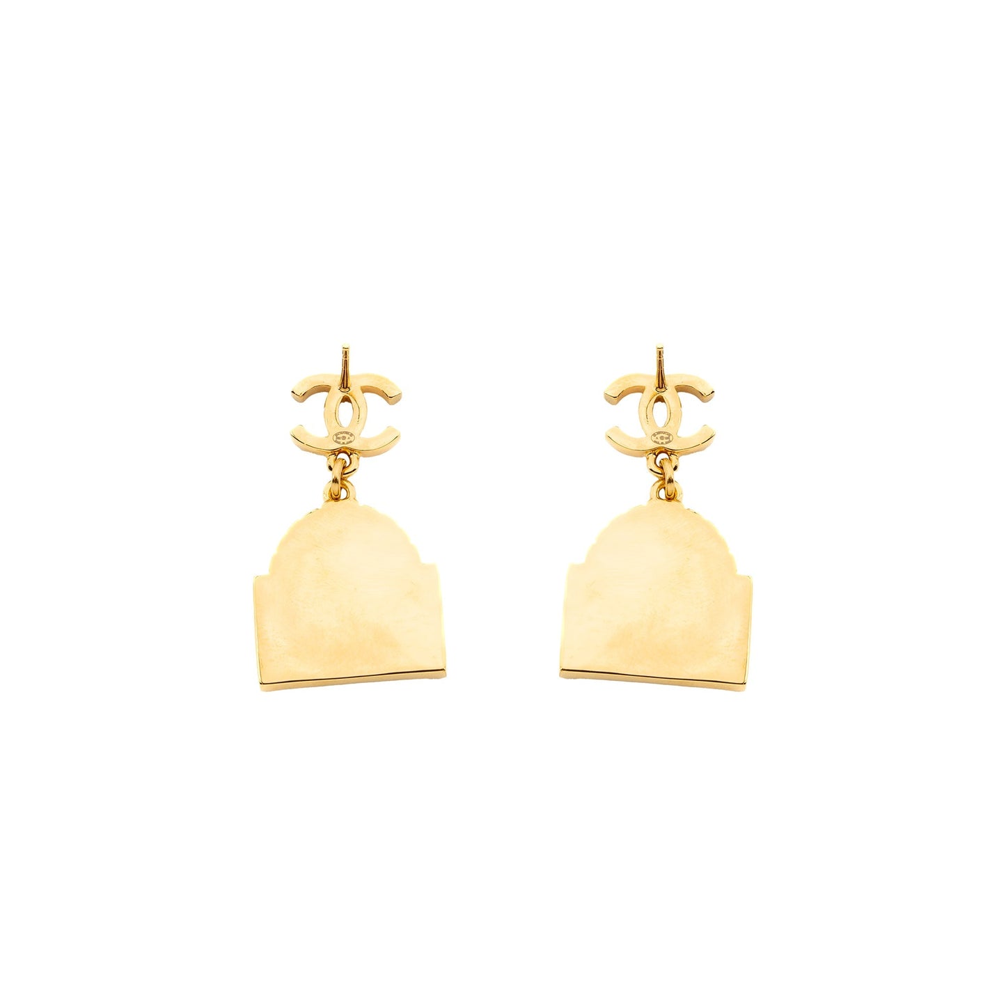 Chanel CC Logo Rue Cambo Drop Earring GHW