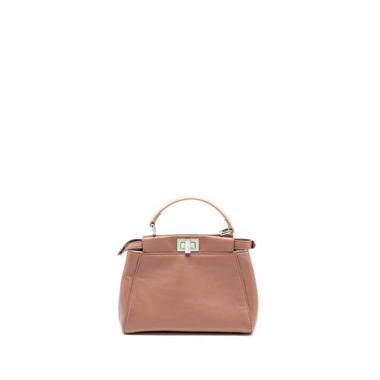 Fendi mini Peekaboo Purse Lambskin Dark Pink