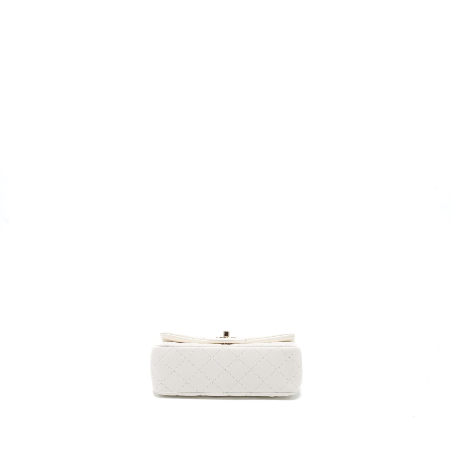Chanel 23C Pearl Crush Mini Rectangular Flap Bag Lambskin White LGHW (Microchip)